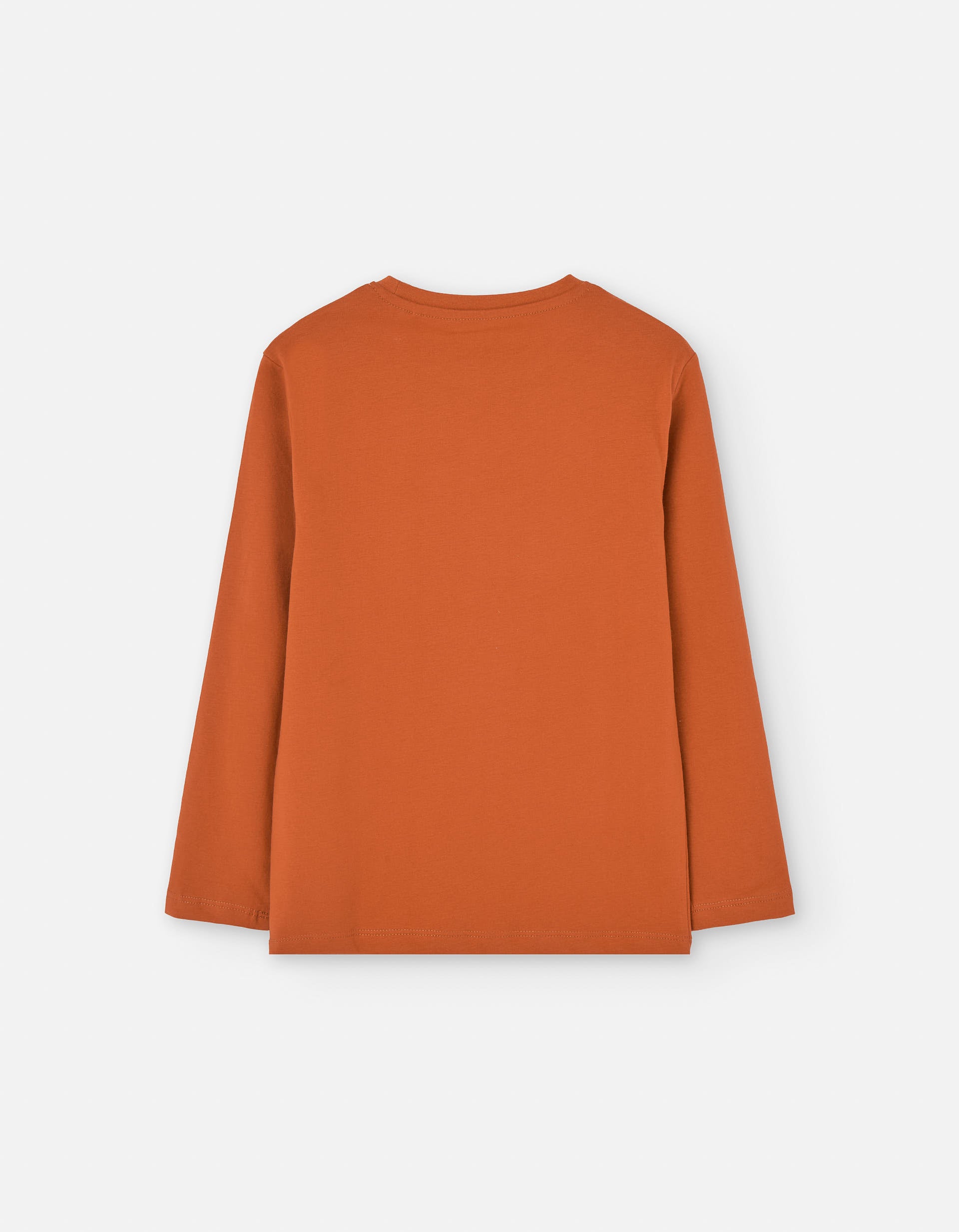 Long sleeve cotton T-shirt with motorbike print for boys, orange