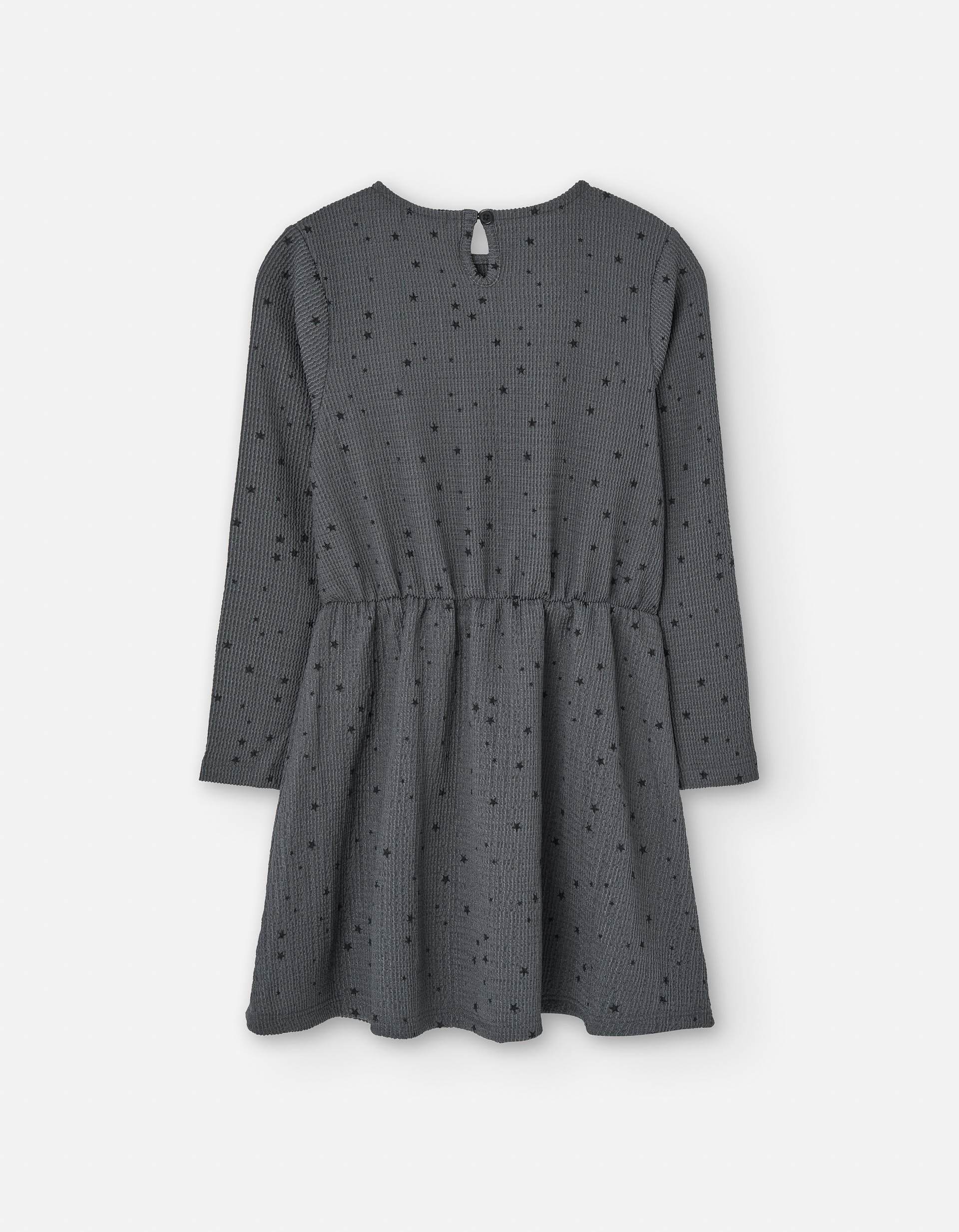 Vestido de manga comprida com motivo de estrelas para menina, cinza-escuro