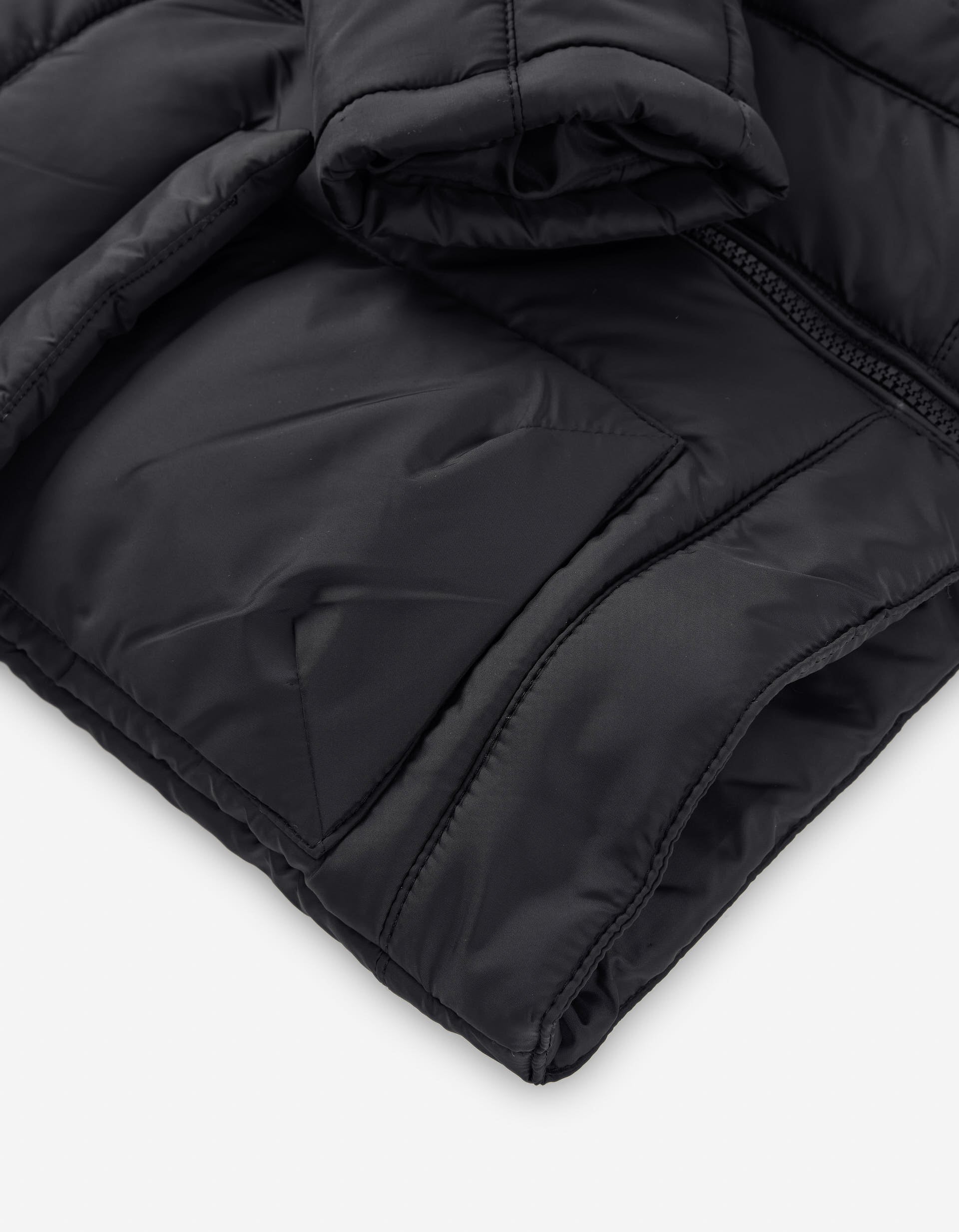 Padded jacket with fleece lining and front pockets for boys, dark grey