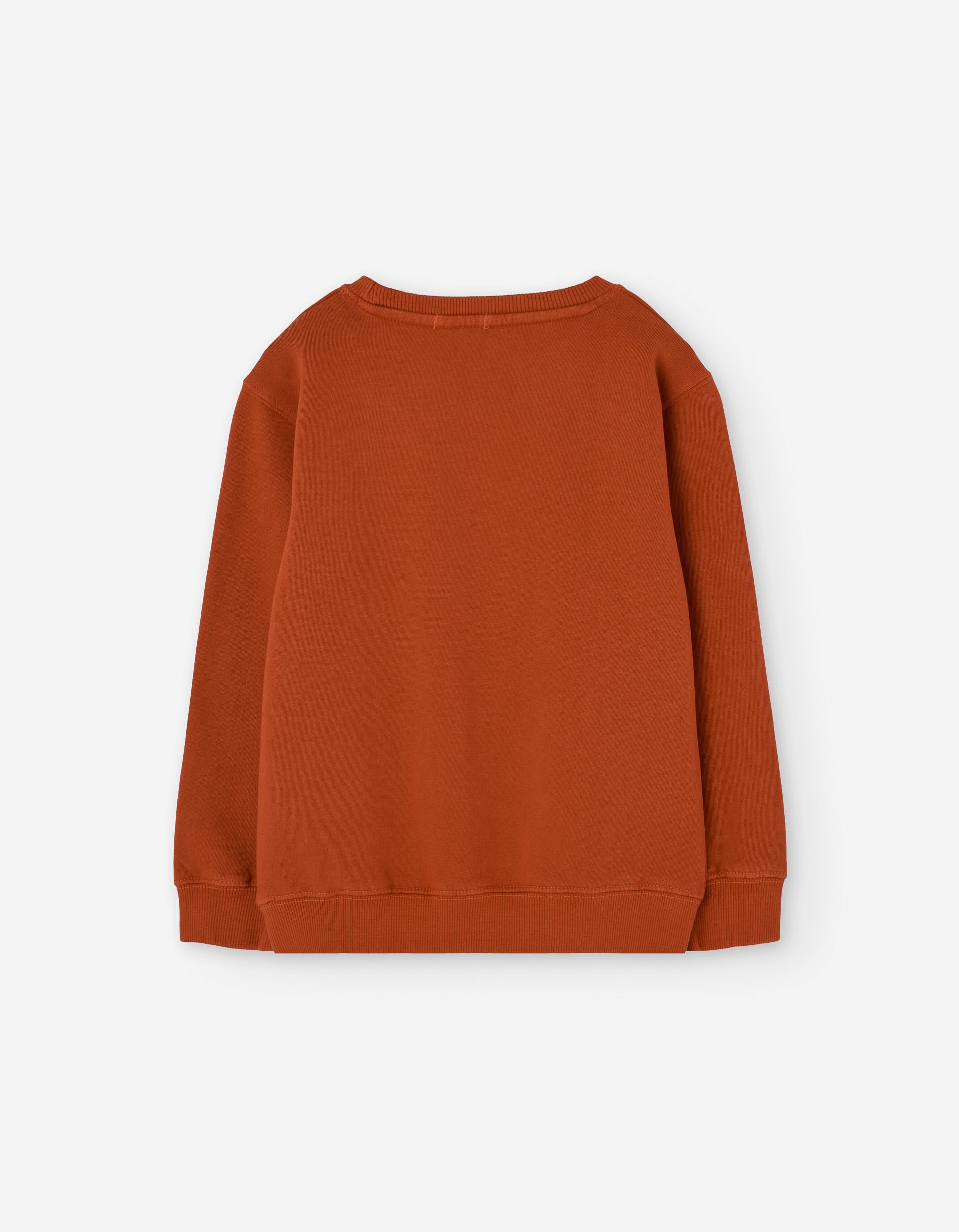 Cotton brushed sweatshirt with motorbike embroidery for boys, orange