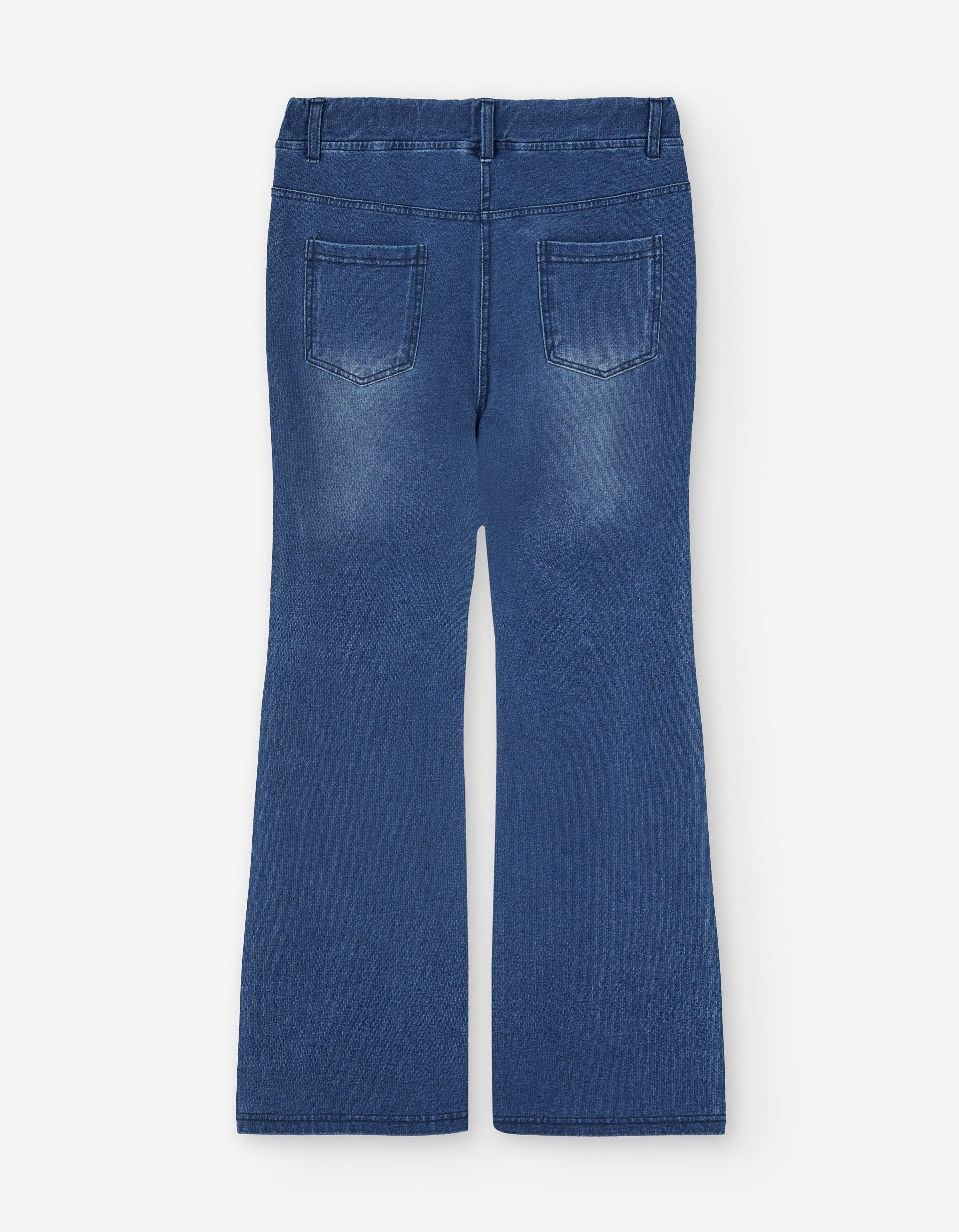 Flared jeggings with belt loops for girls, blue