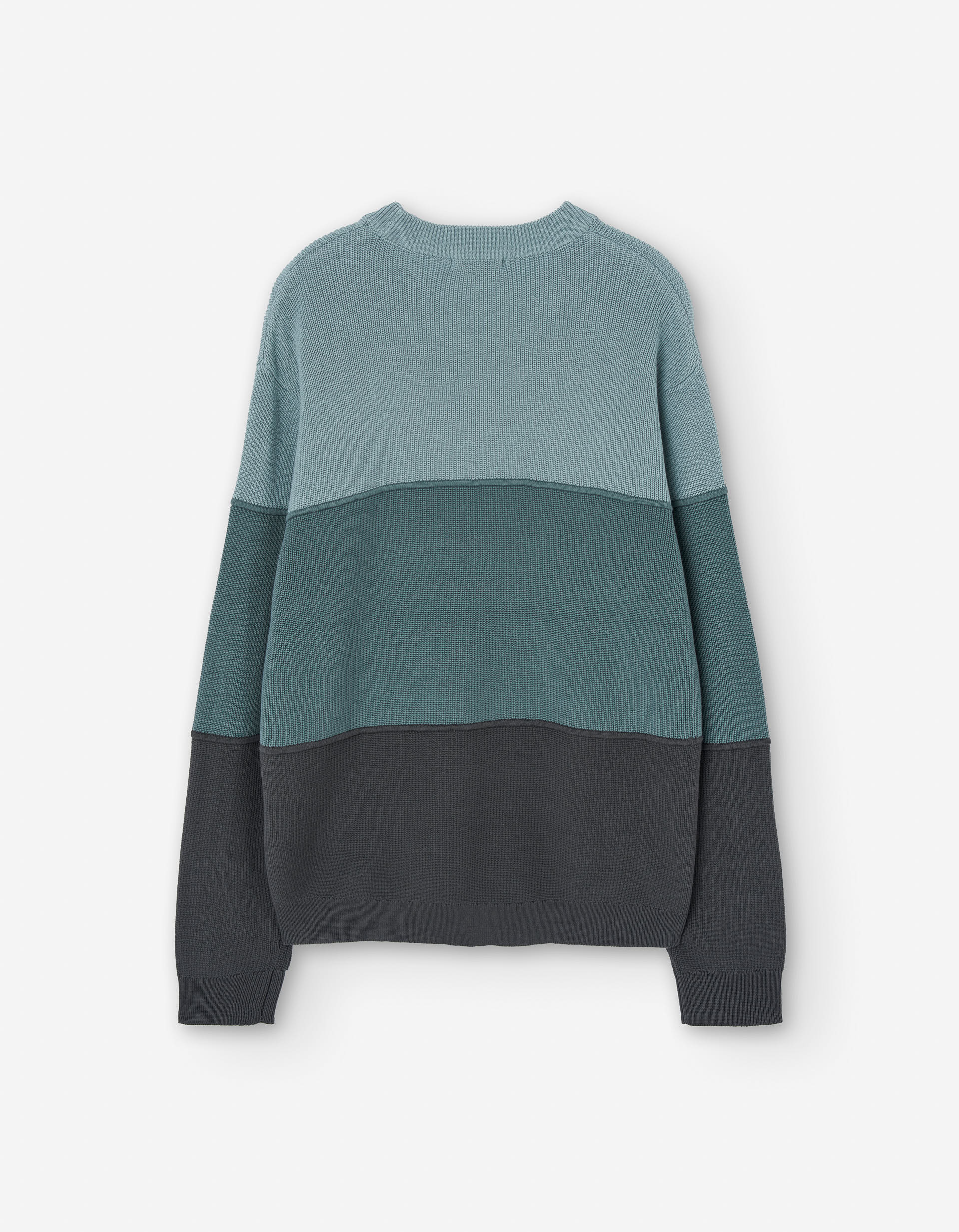 Knitted jumper with colour block for boys, blue/green/grey