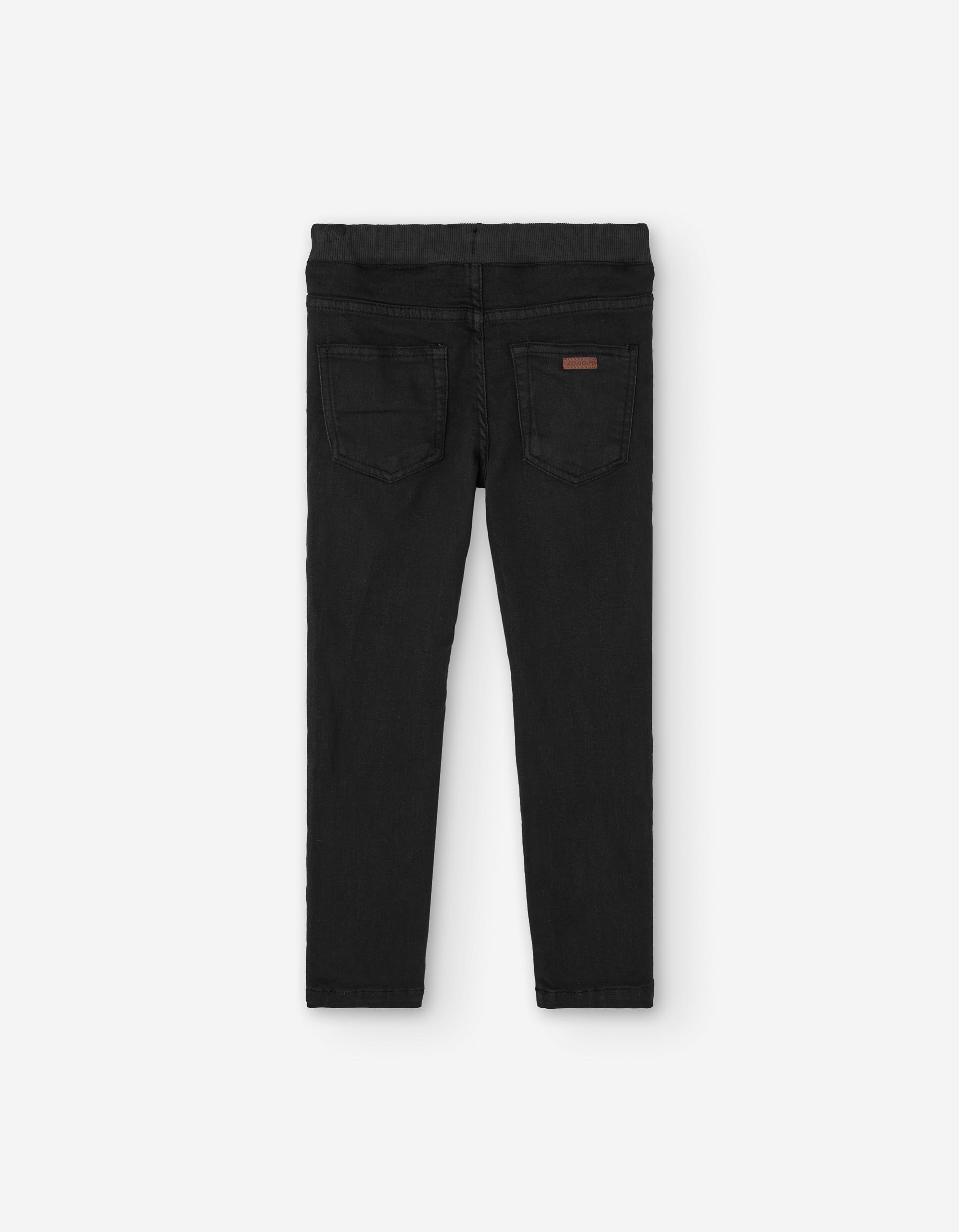 Denim slim fit trousers with drawstring for boys, dark grey