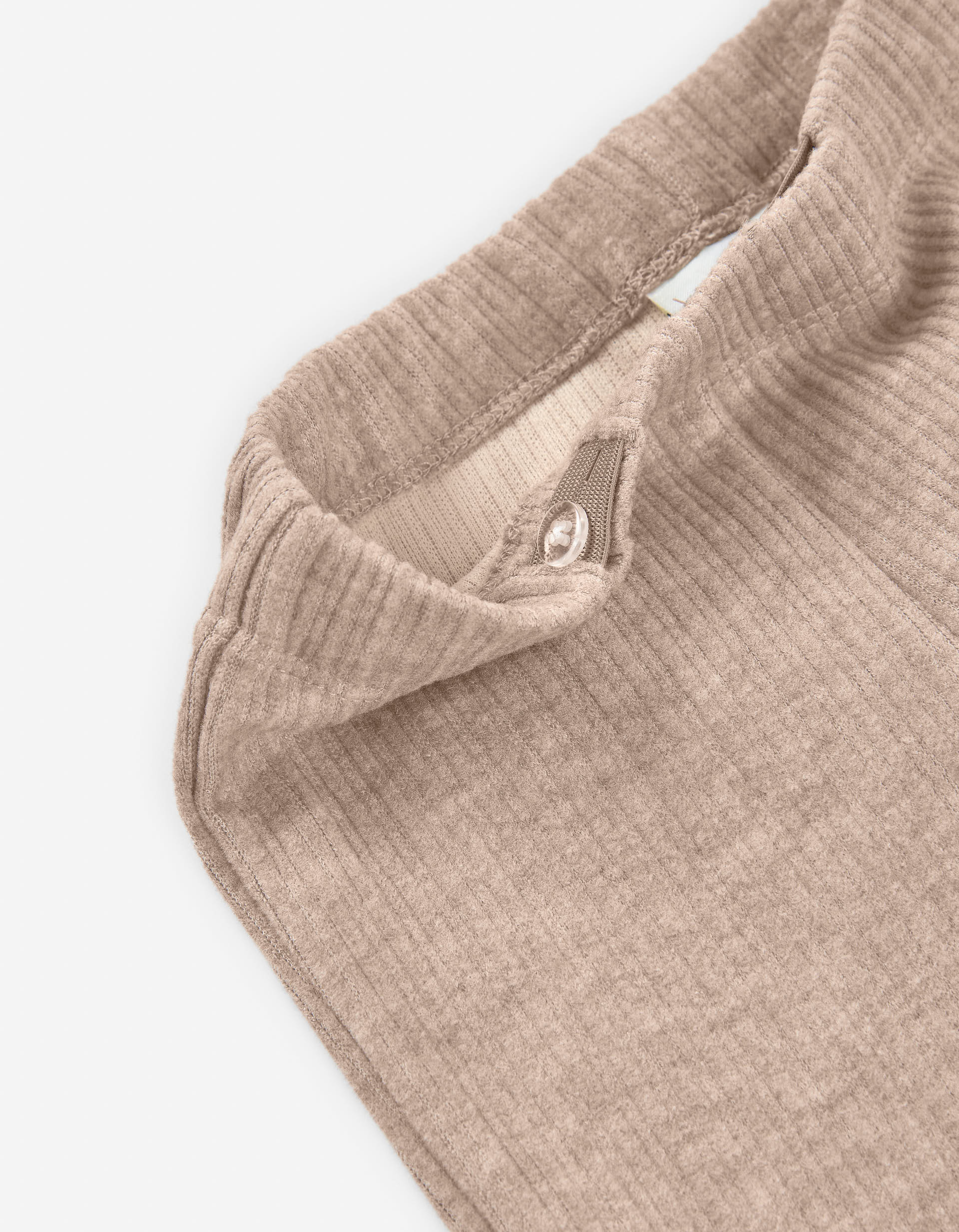 Flared ribbed leggings for girls, beige