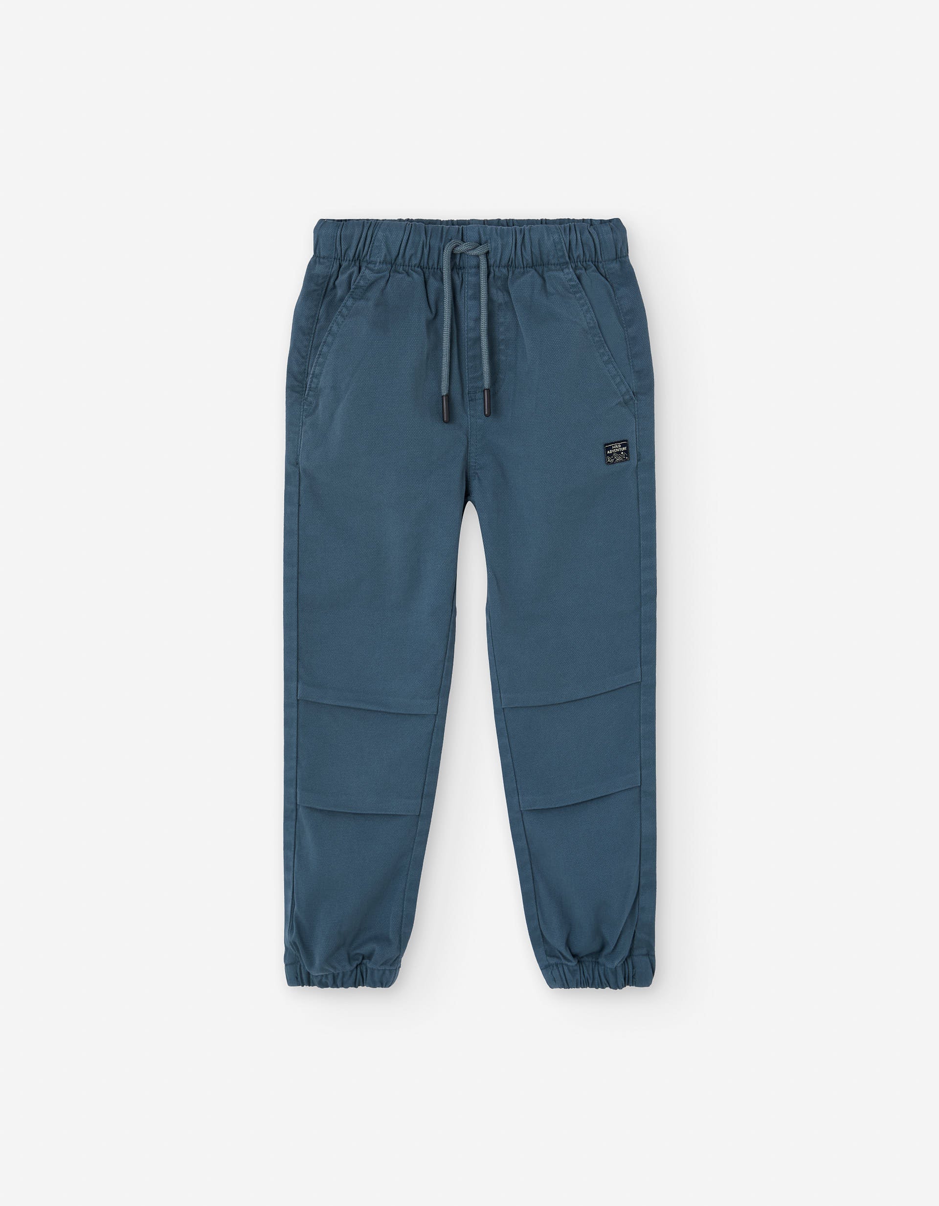 Cotton joggers with knee pleats for boys, blue