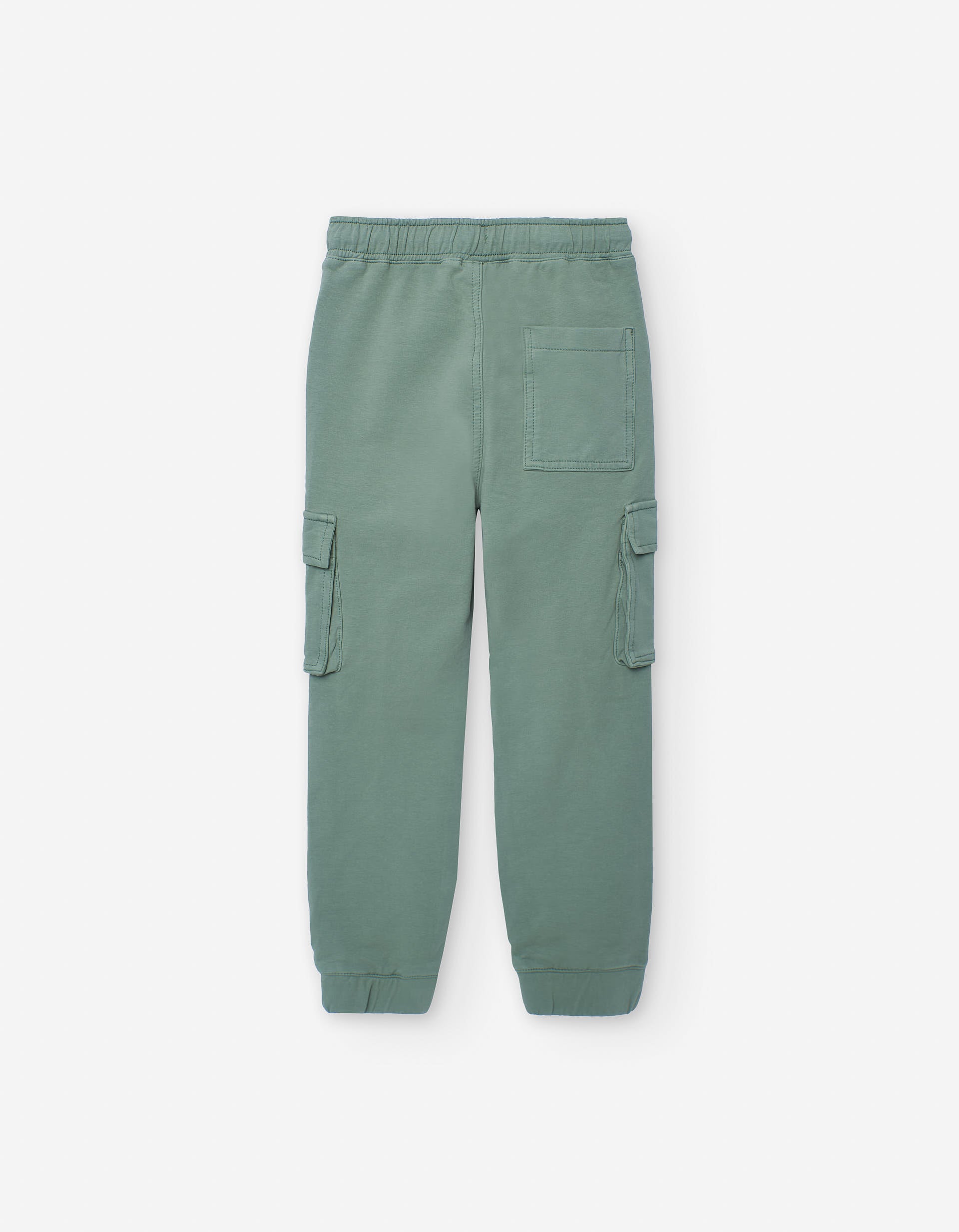 Denim joggers with cargo pockets for boys, green