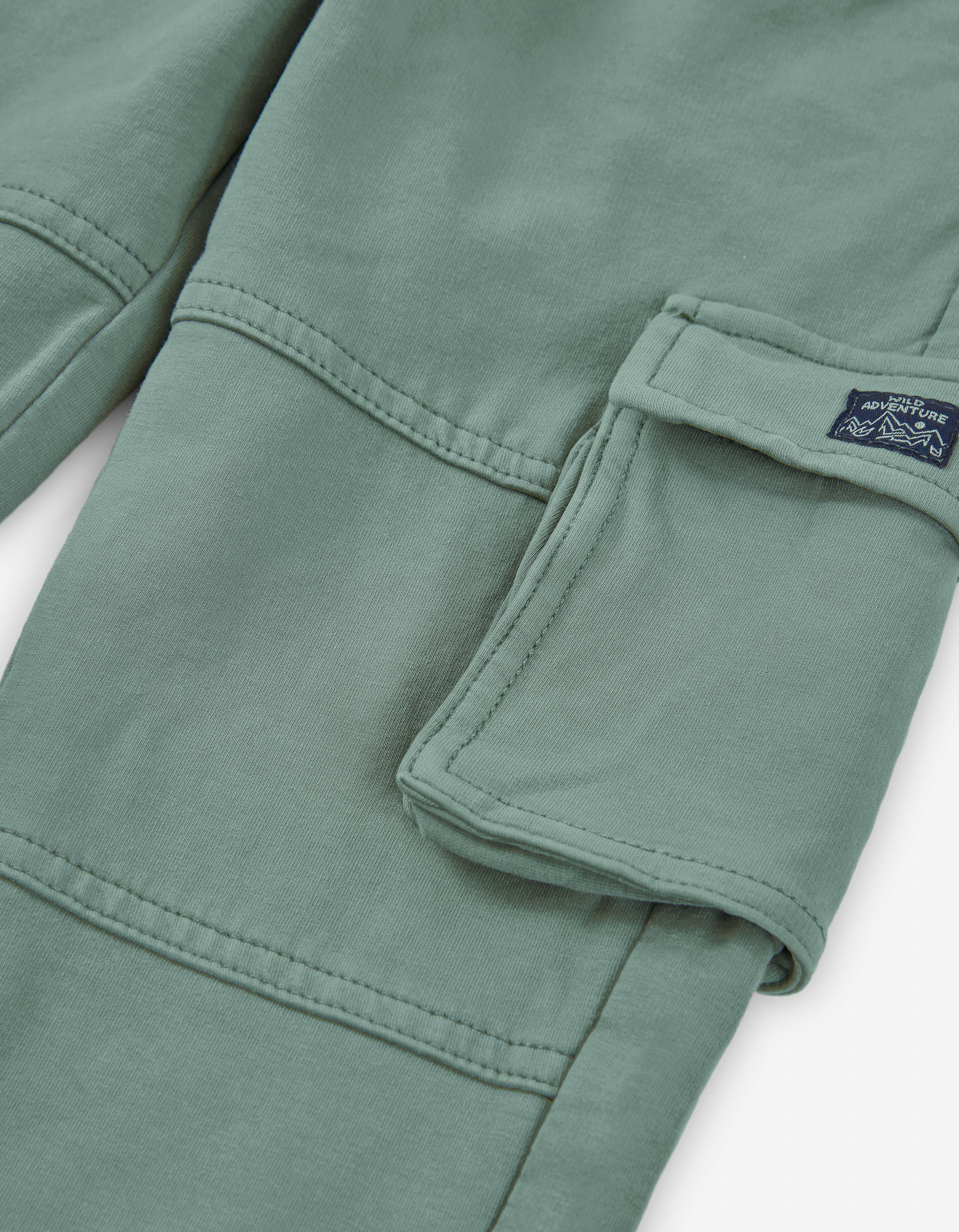 Denim joggers with cargo pockets for boys, green