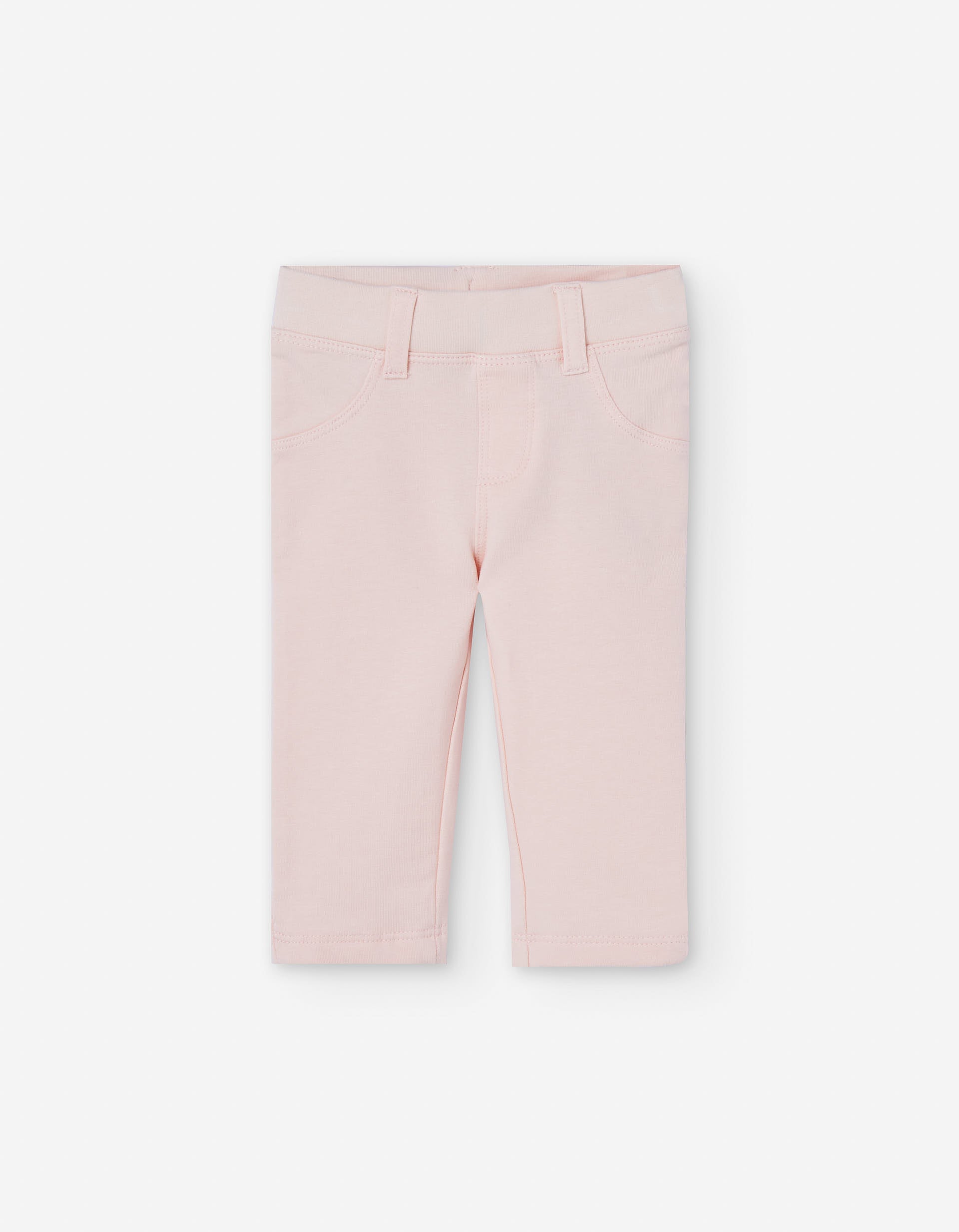 Leggings cardadas com presilhas para bebé menina, rosa-claro