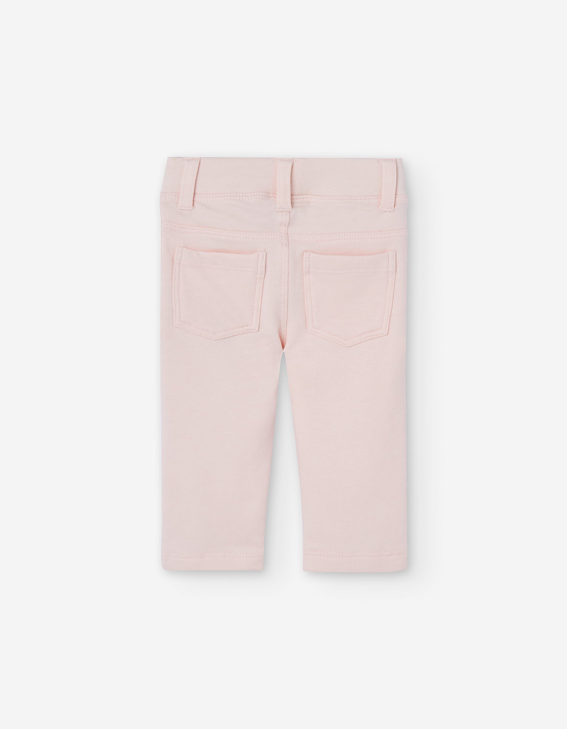 Leggings cardadas com presilhas para bebé menina, rosa-claro