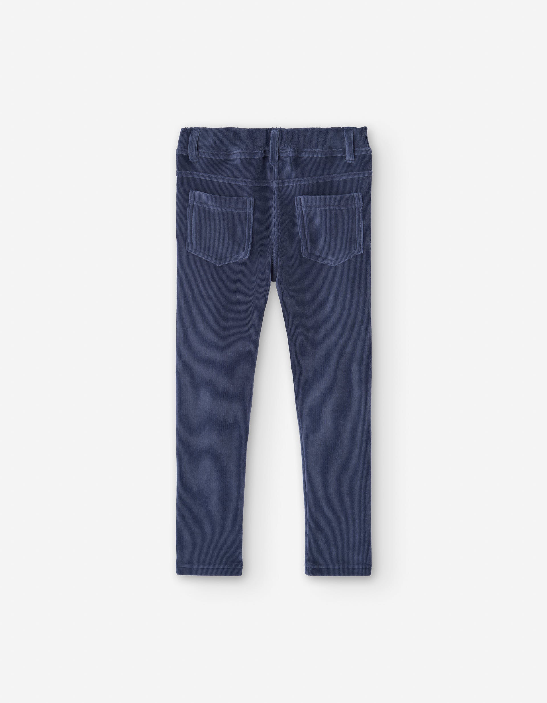 Corduroy leggings with belt loops for girls, blue