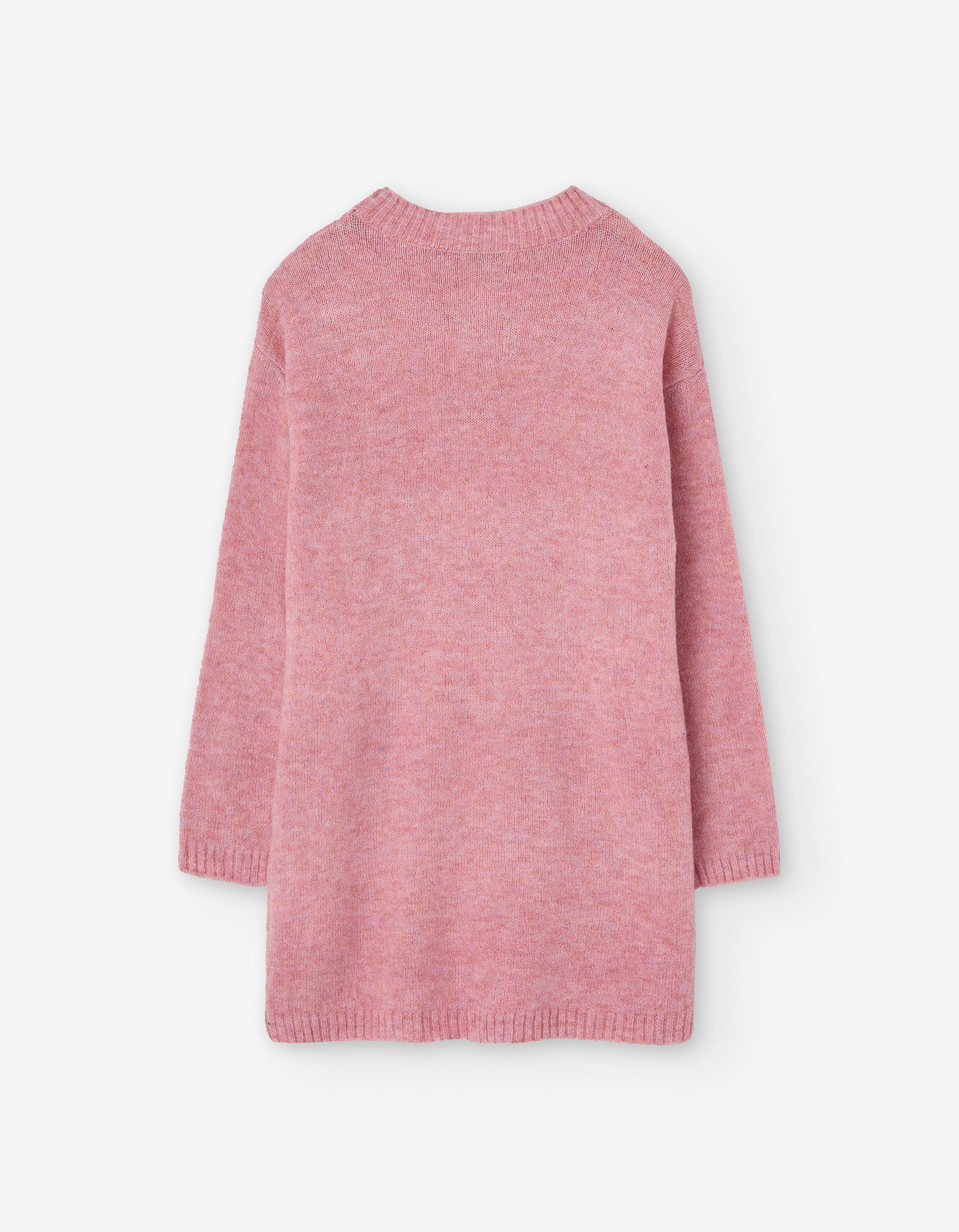 Vestido de malha com coelhos em jacquard para menina, rosa/branco