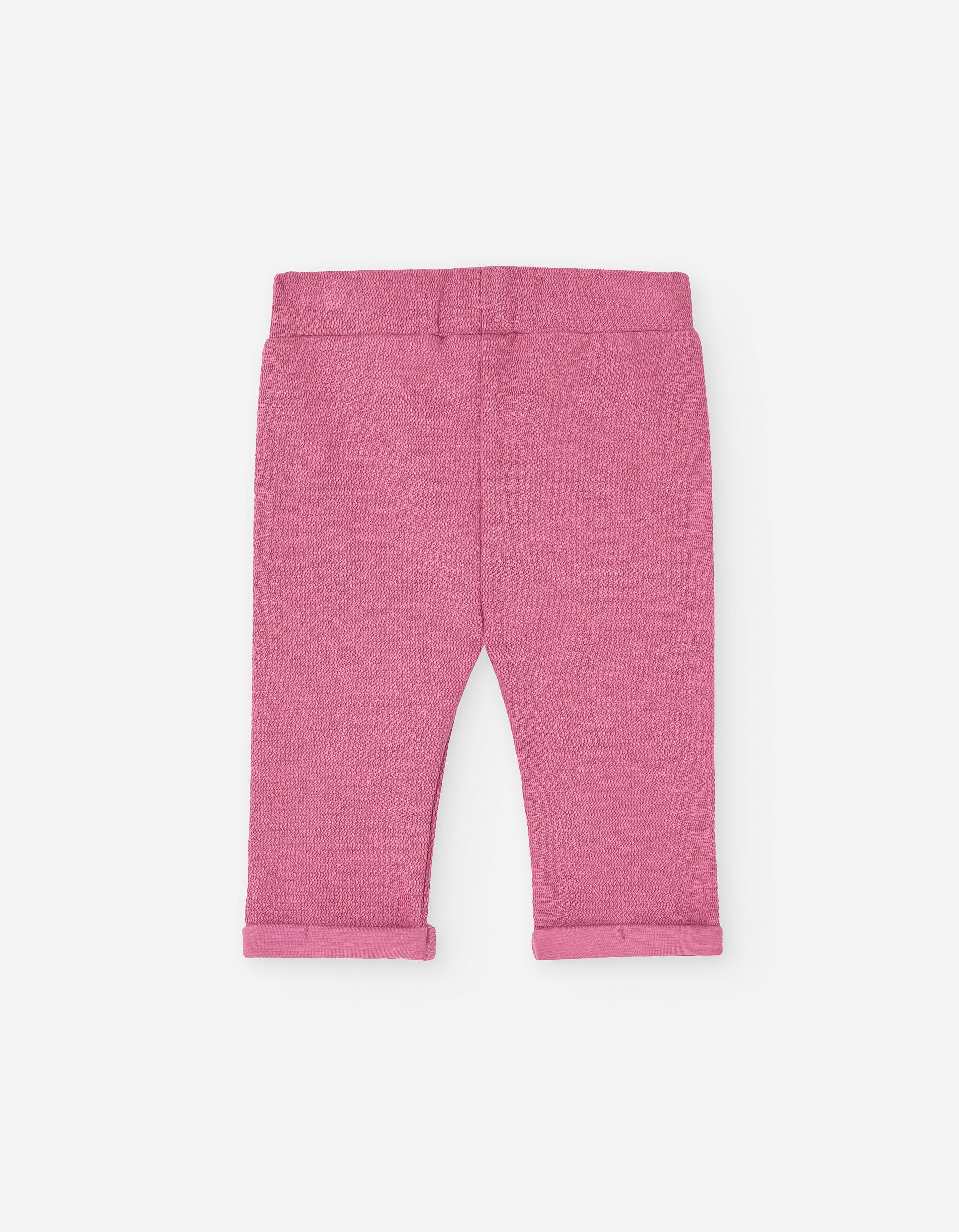 Interlock knit trousers with regular fit for baby girls, pink