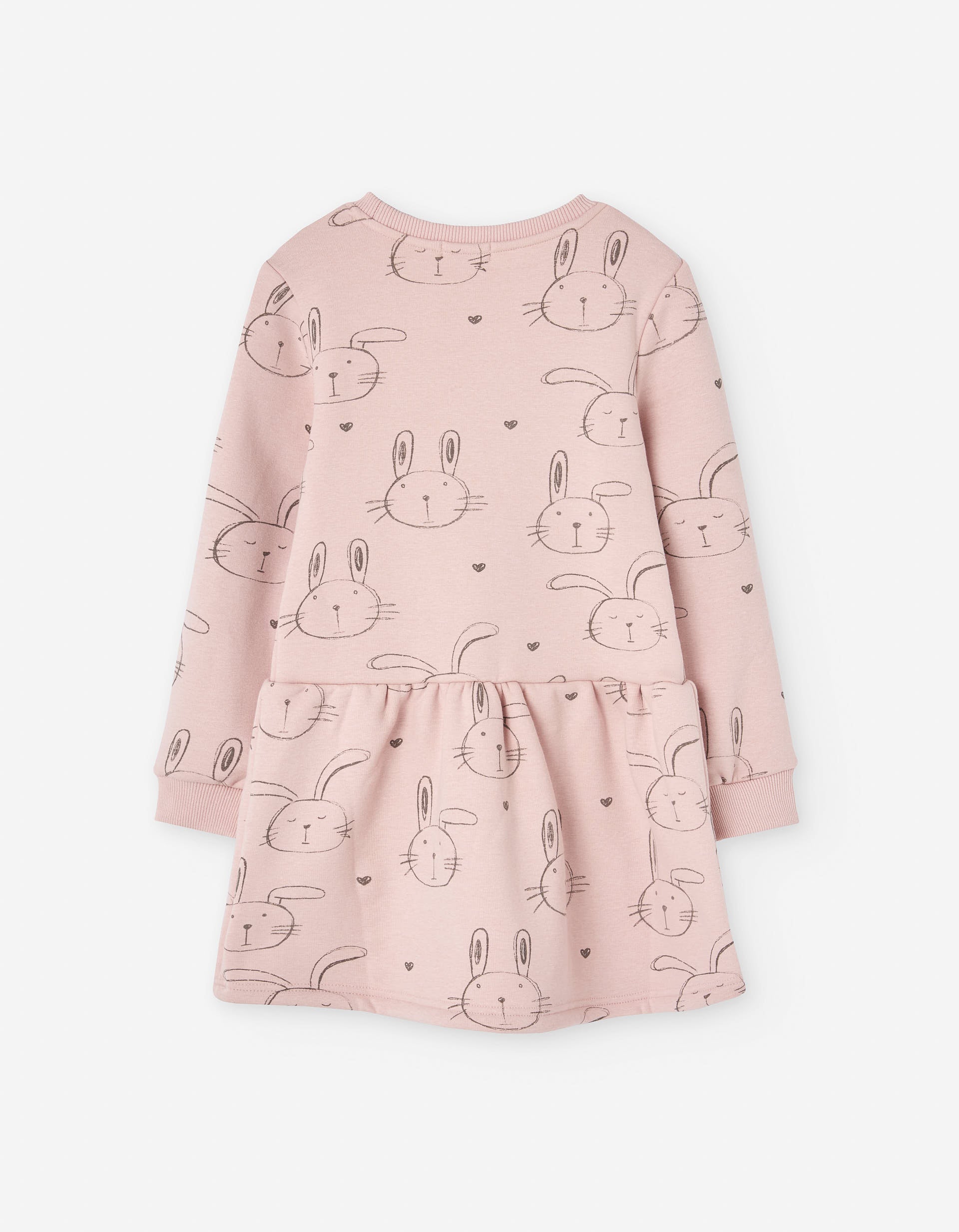 Vestido com forro de peluche e motivo para menina, rosa-claro