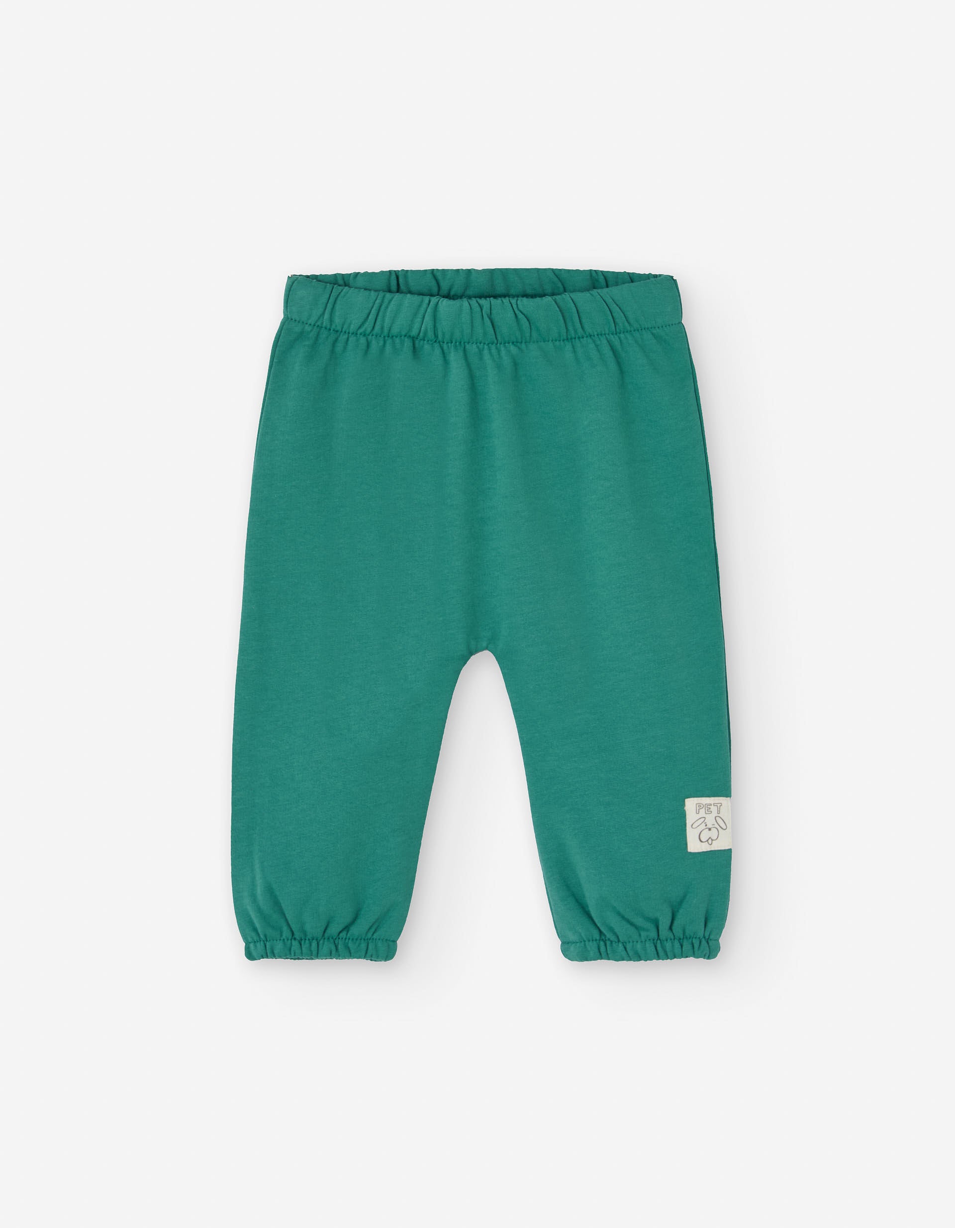 Brushed joggers with dog print for baby boys, green