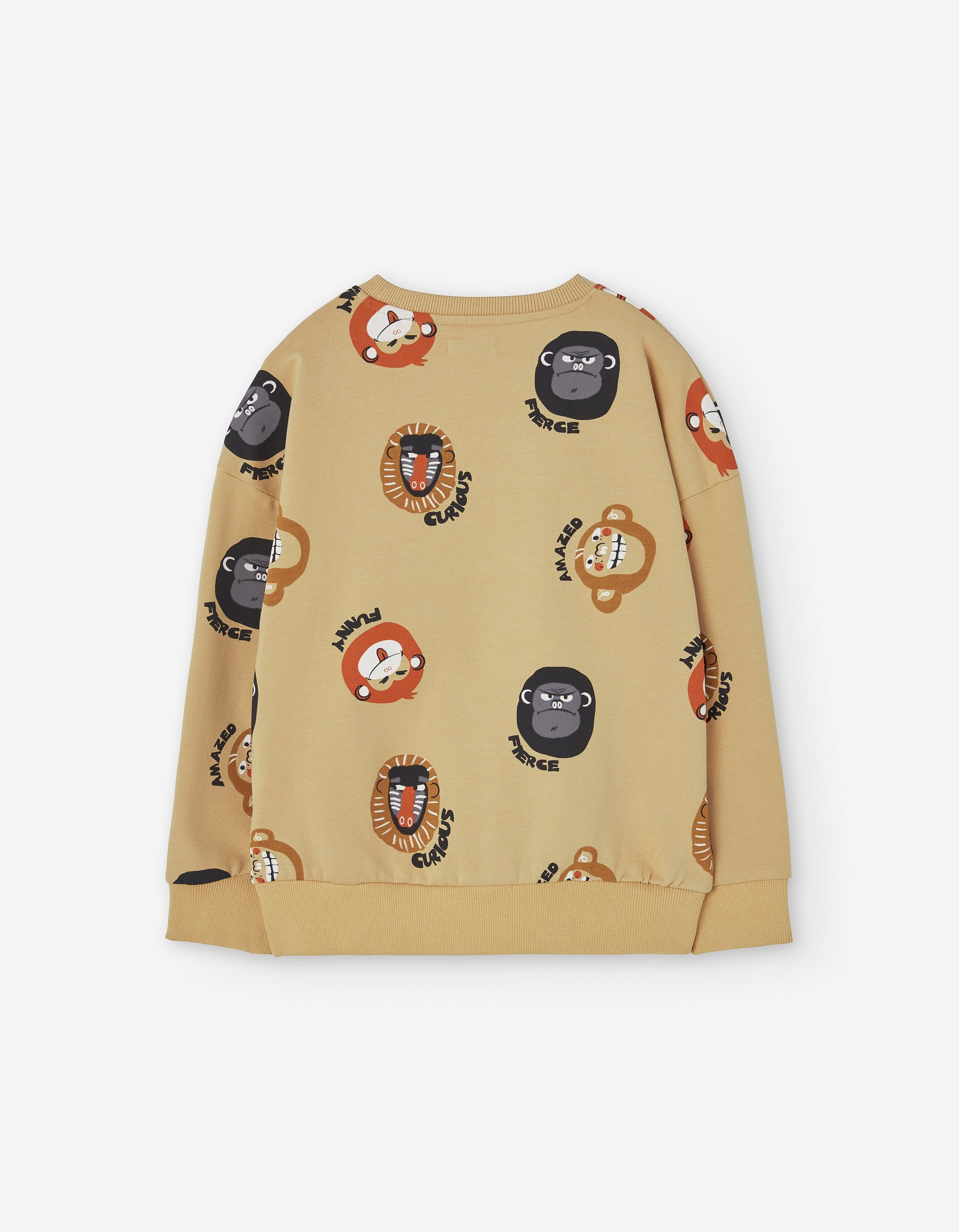 Sudadera perchada con animales estampados para niño, amarillo