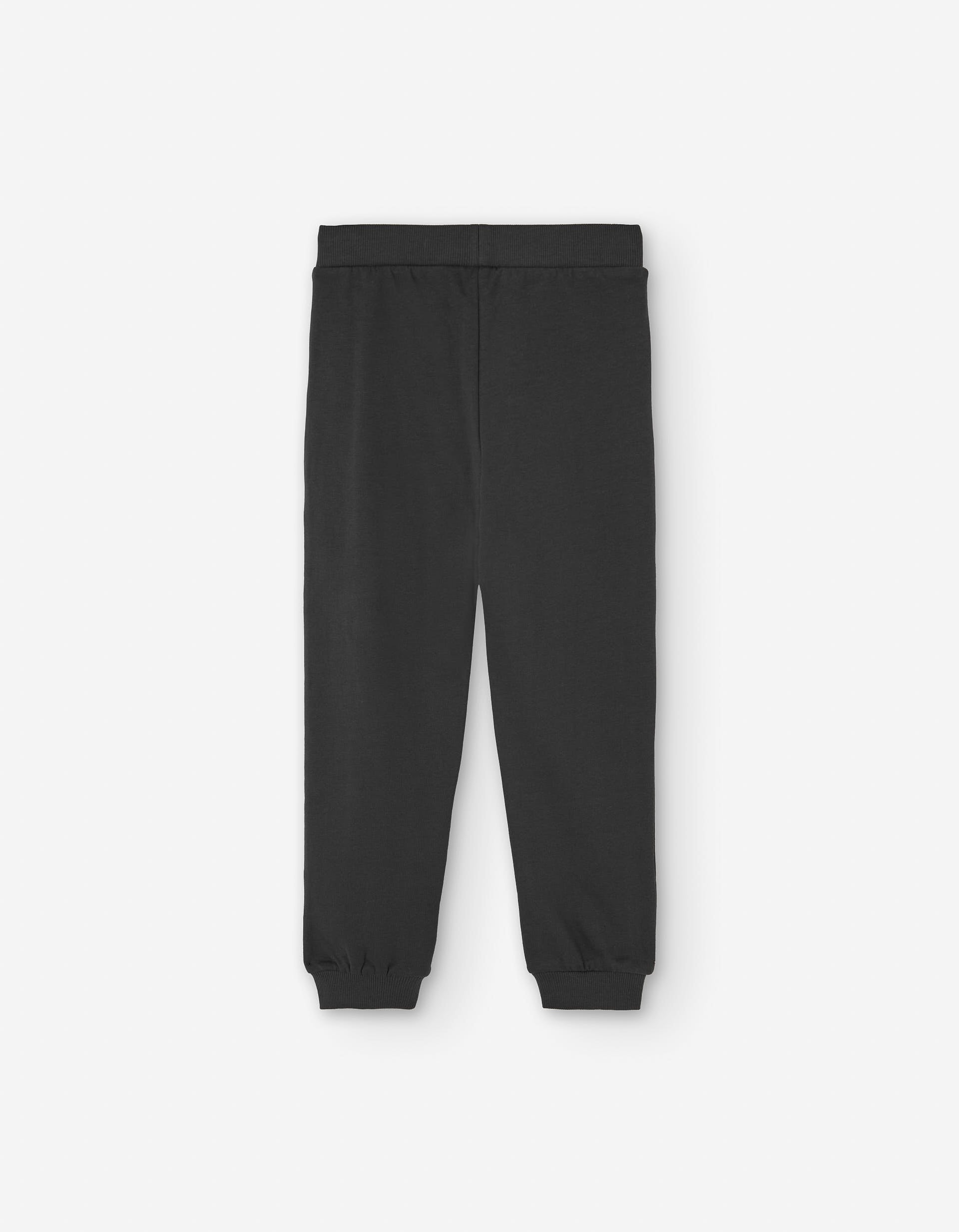 Cotton brushed joggers with gorilla print for boys, dark grey