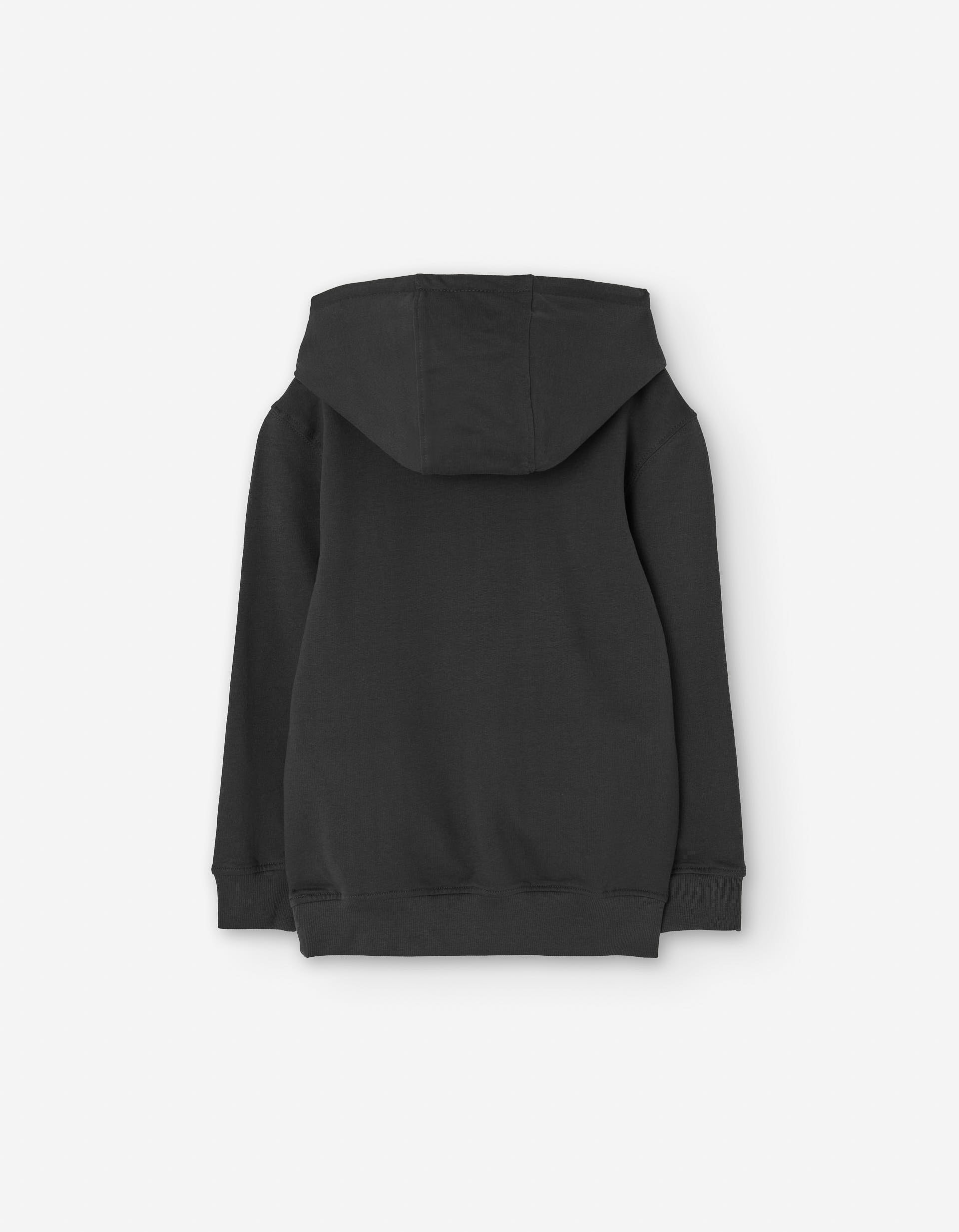 Hooded brushed sweatshirt with embroidered gorilla for boys, dark grey