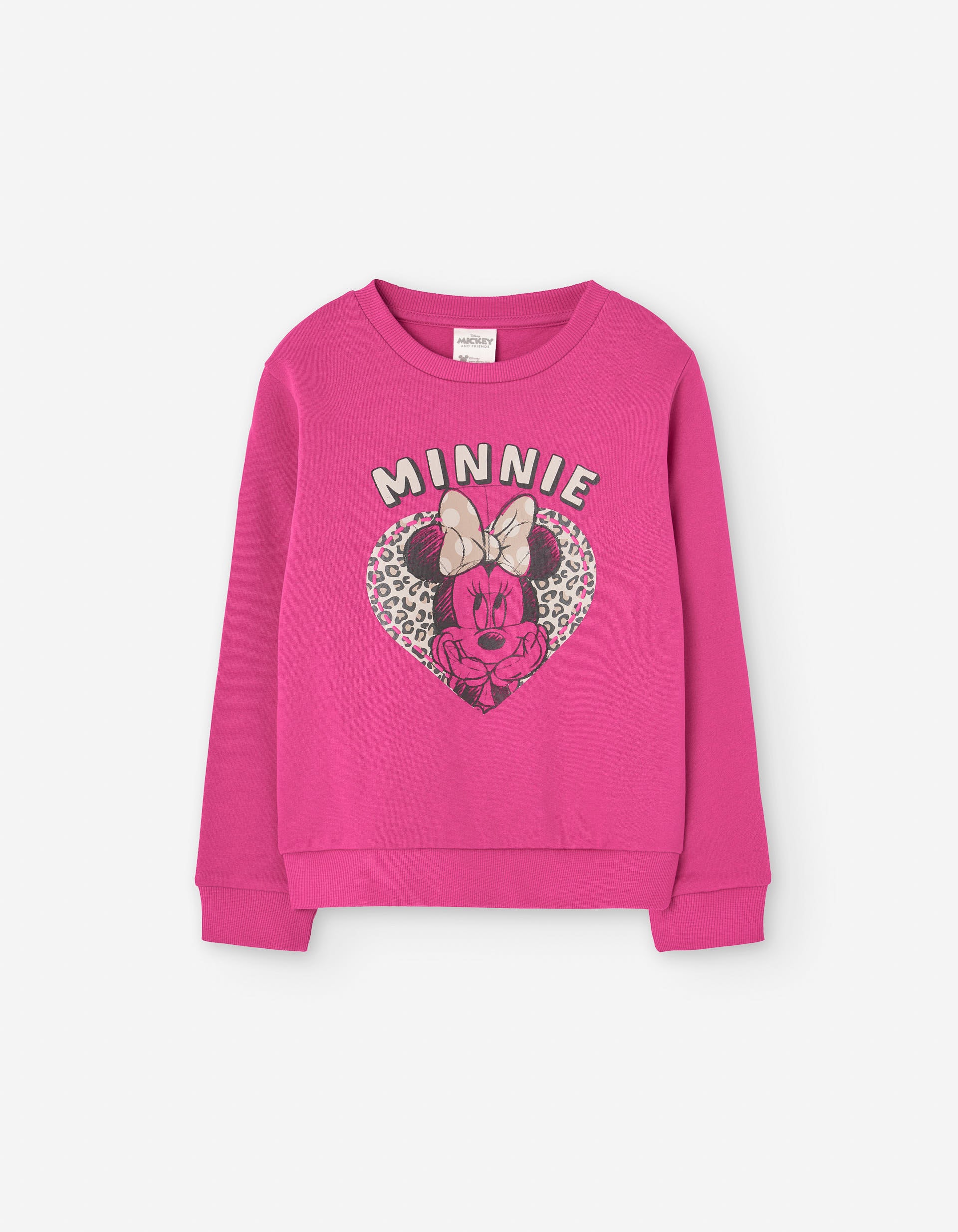 Brushed sweatshirt with Minnie print for girls, pink