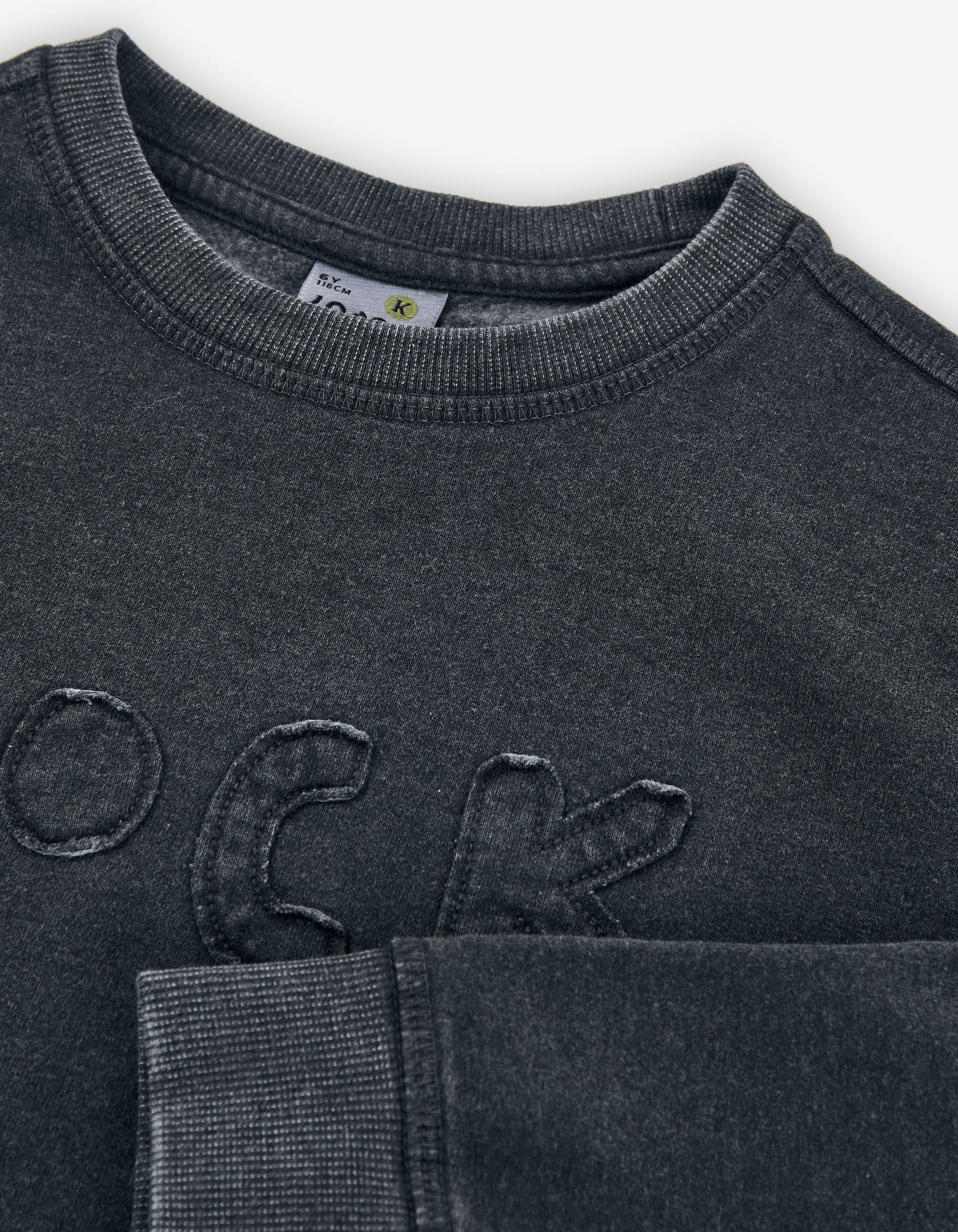 Brushed sweatshirt with Rock embroidery for boys, grey