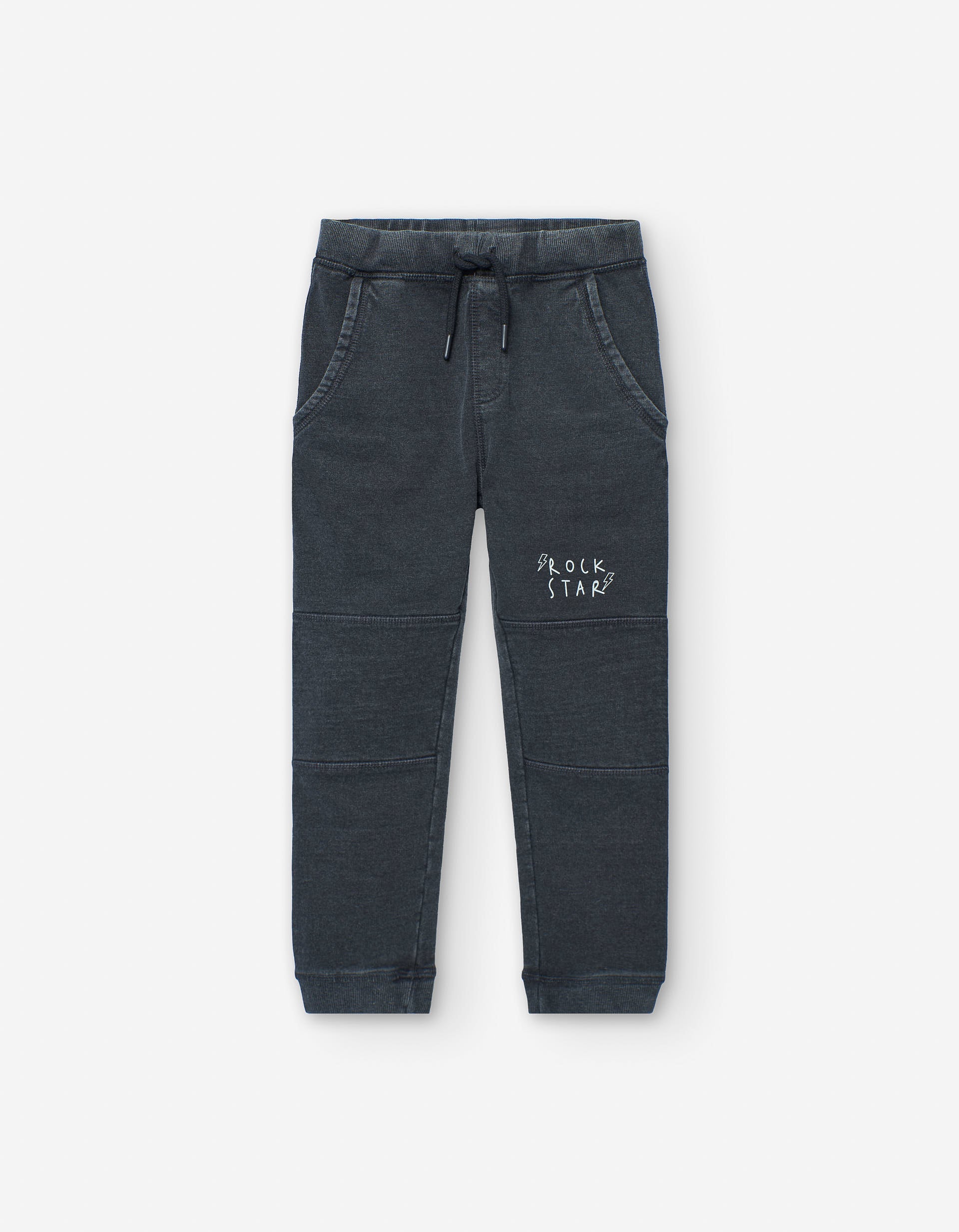 Brushed joggers with Rock Star print for boys, dark grey