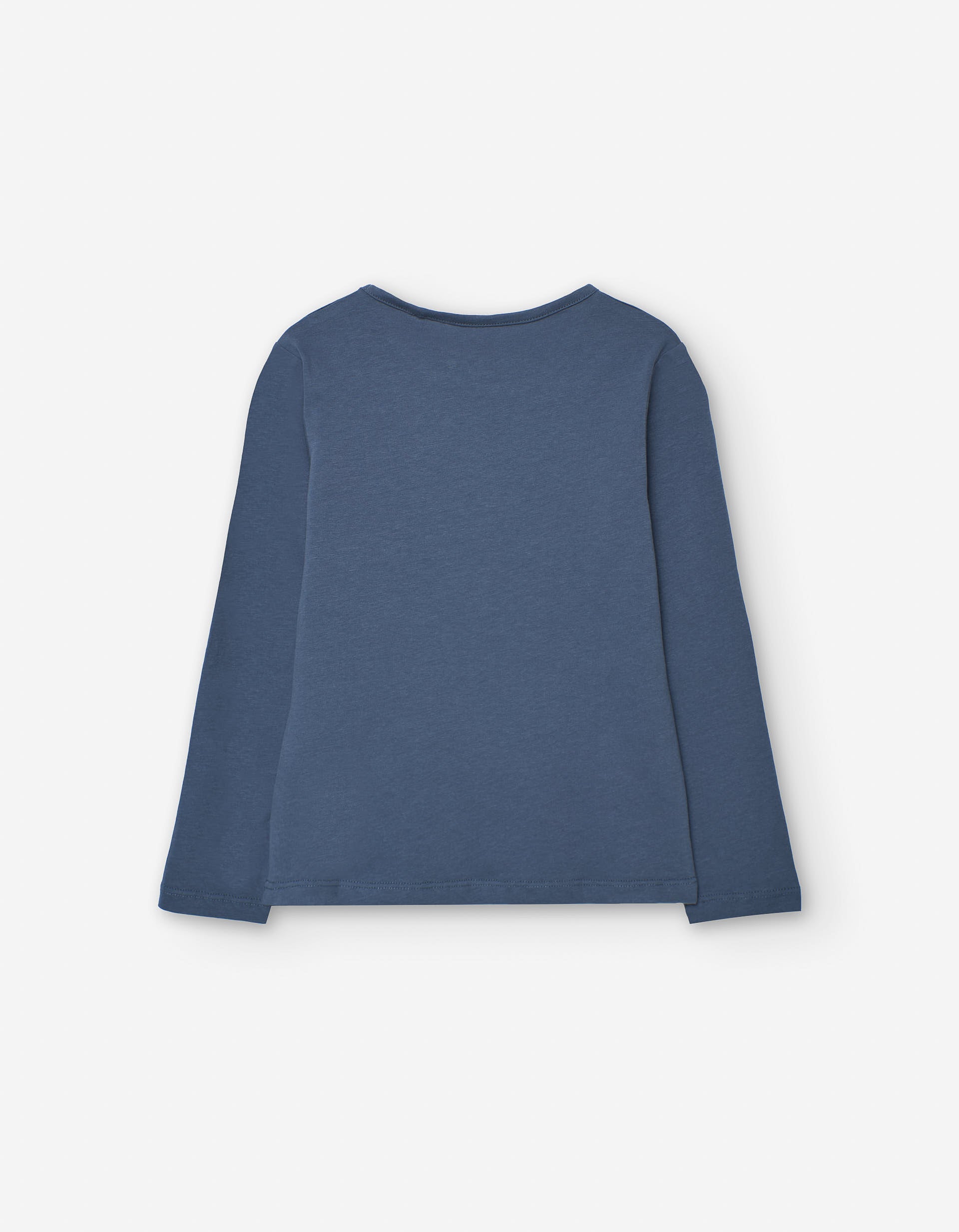 Long sleeve cotton T-shirt with 'be kind' print for girls, blue