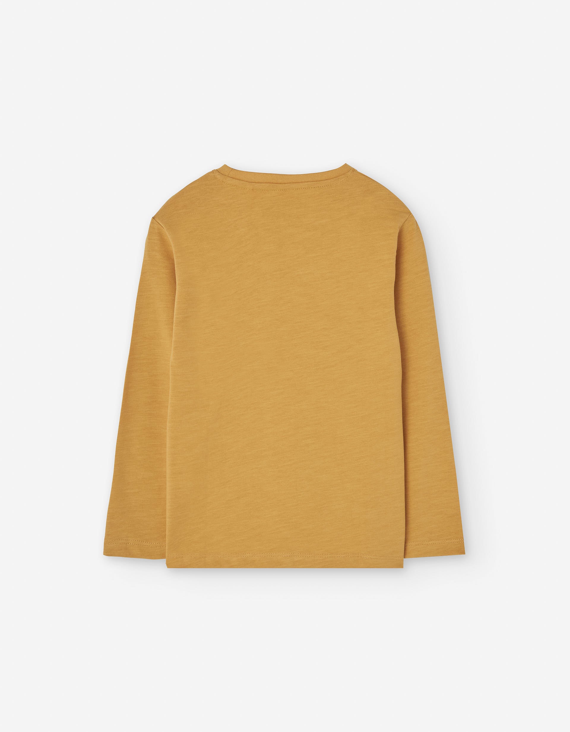 Long sleeve cotton T-shirt with motorbike print for boys, yellow