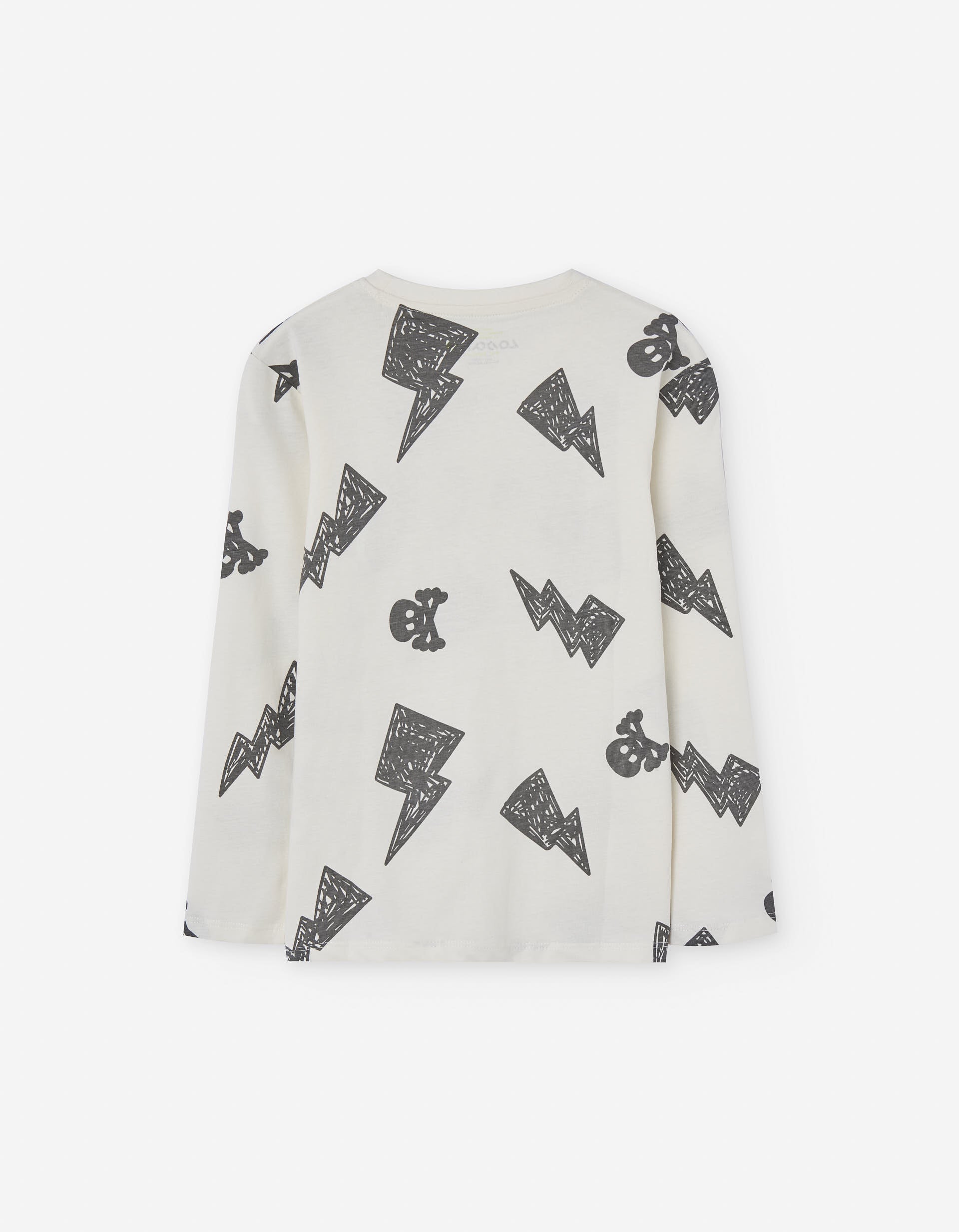 Long sleeve cotton T-shirt with 'rock' print for boys, multicolour