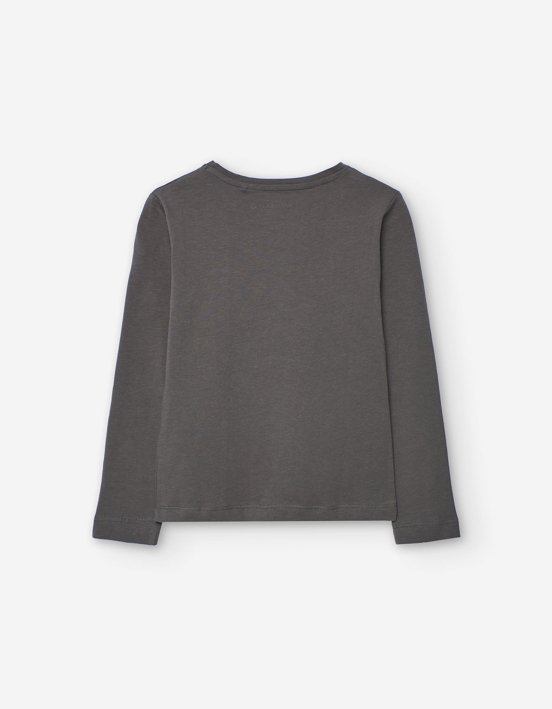 Long sleeve cotton T-shirt with 'rock star' print for girls, dark grey