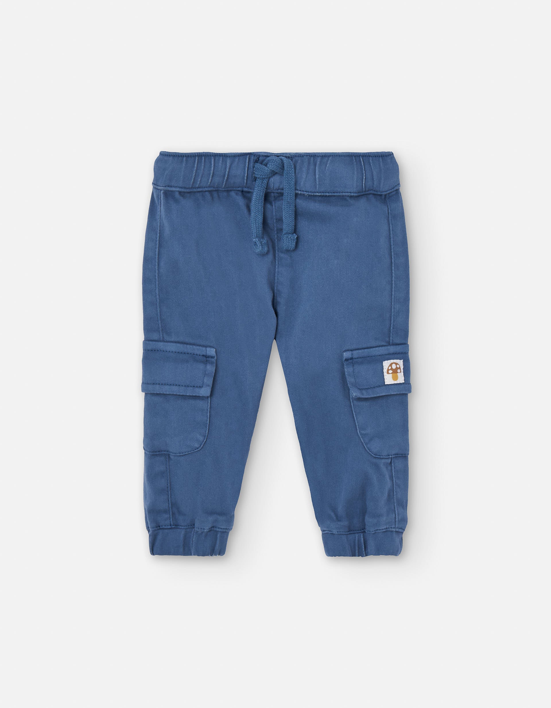 Calças cargo de algodão para bebé menino, azul