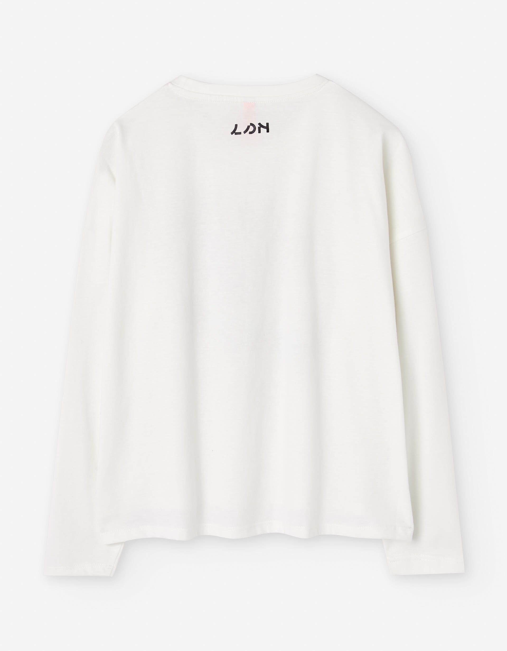 Long sleeve cotton T-shirt with Unicorn print for girls, white