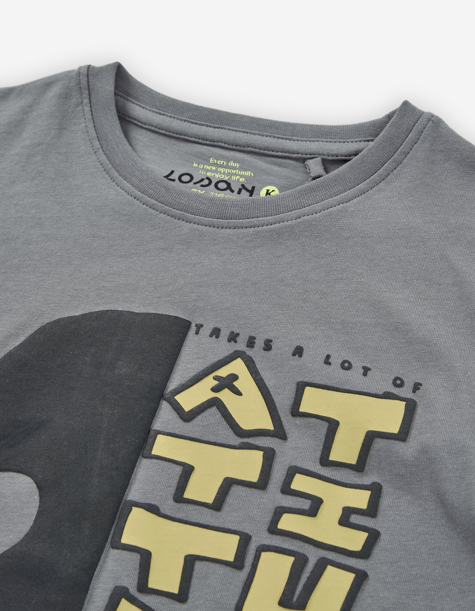 T-shirt de algodão com gorila estampado para menino, cinza