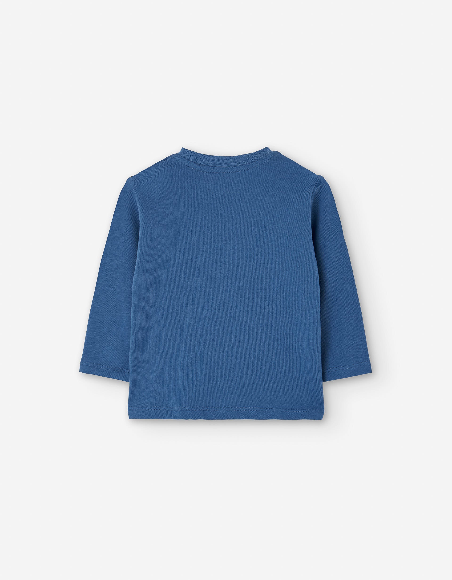 Long sleeve cotton T-shirt with animals print for baby boys, blue