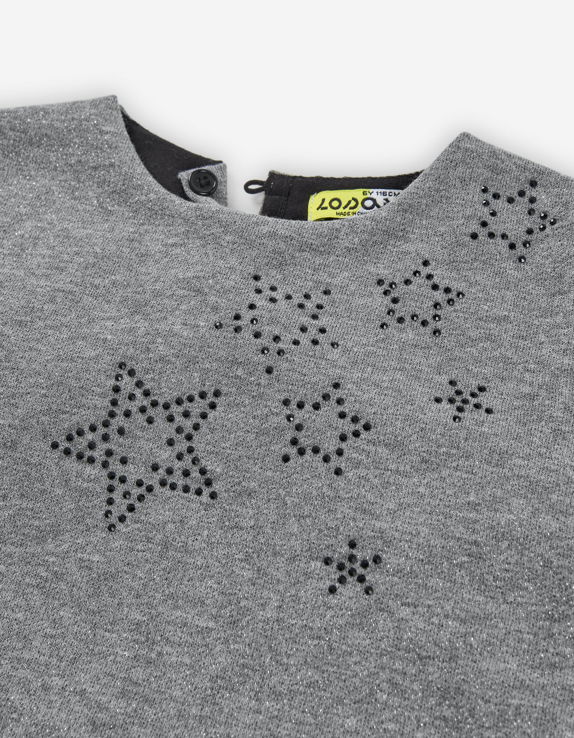 Vestido combinado com saia de tule para menina, cinza/preto