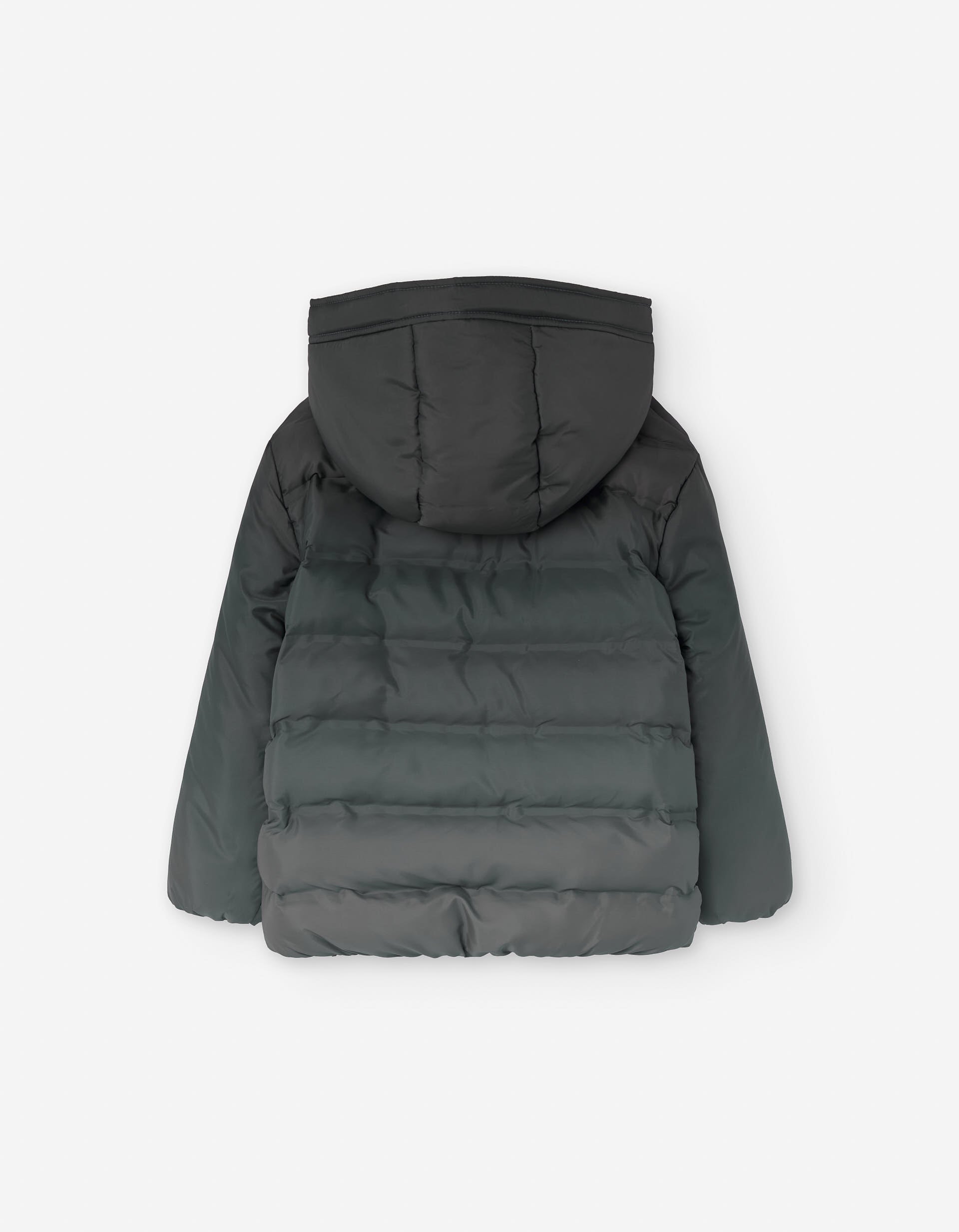 Hooded padded jacket with fleece lining for boys, grey