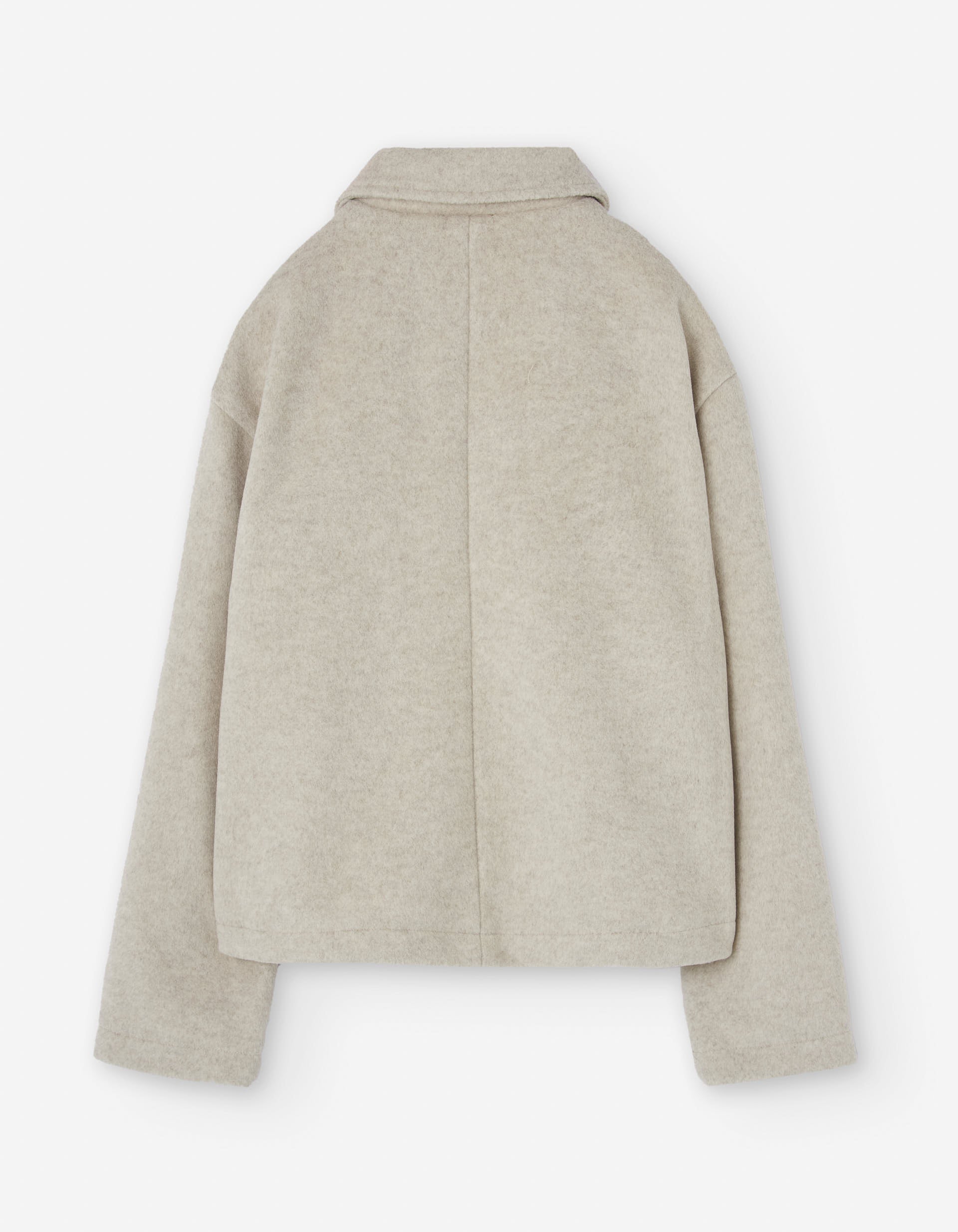 Wool effect jacket with pockets for girls, light beige