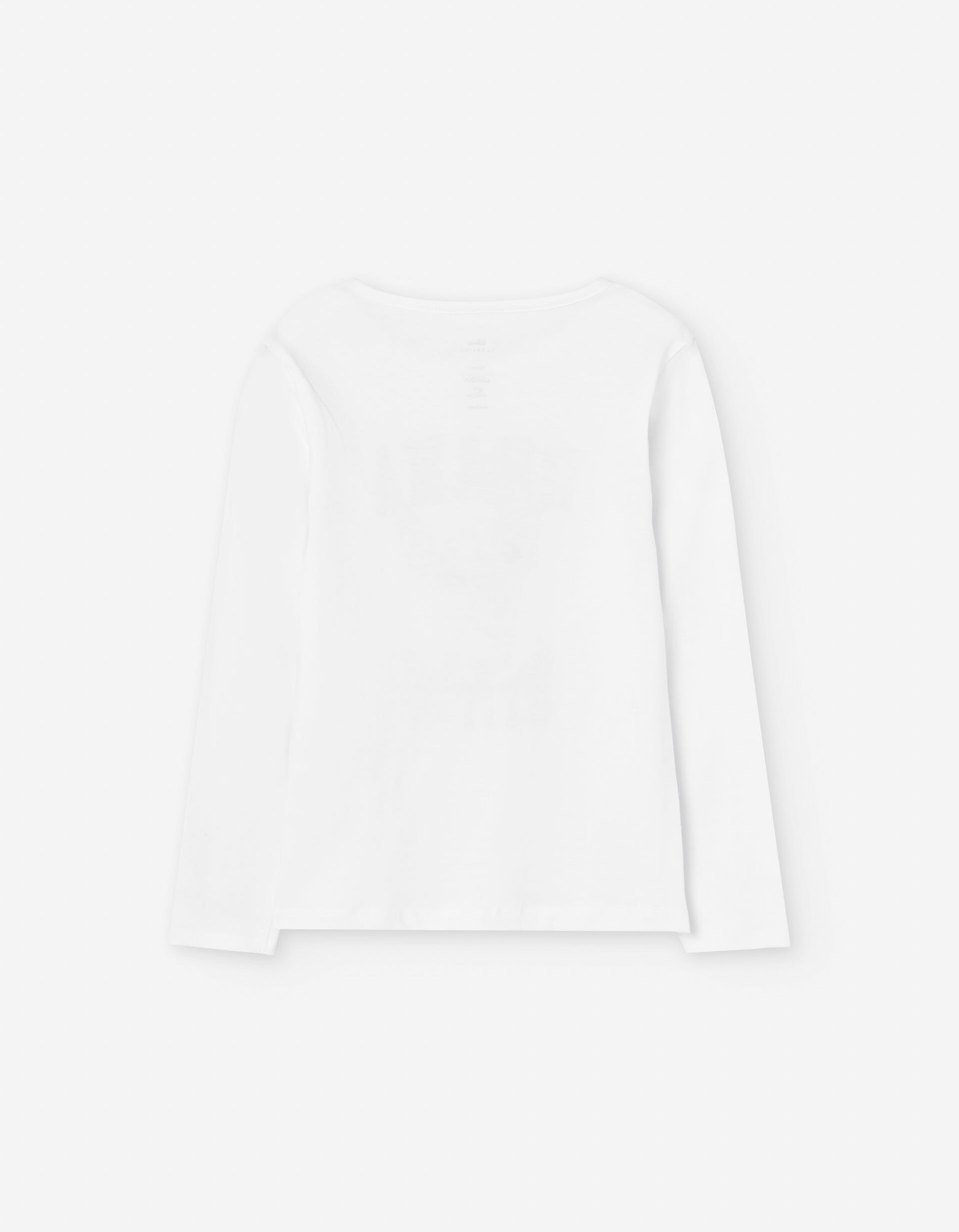 Long sleeve cotton T-shirt with Stitch print for girls, white