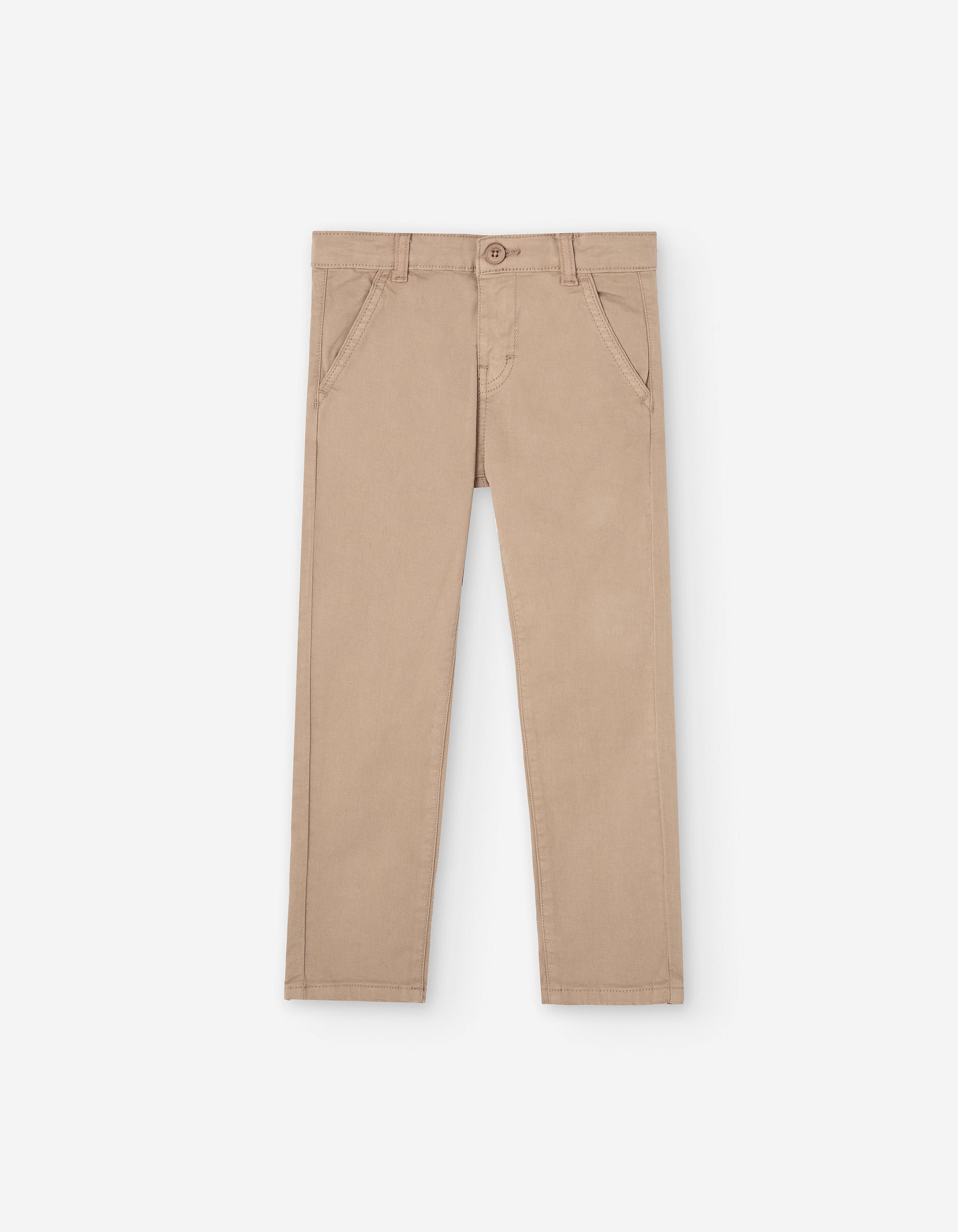 Slim fit twill trousers for boys, beige