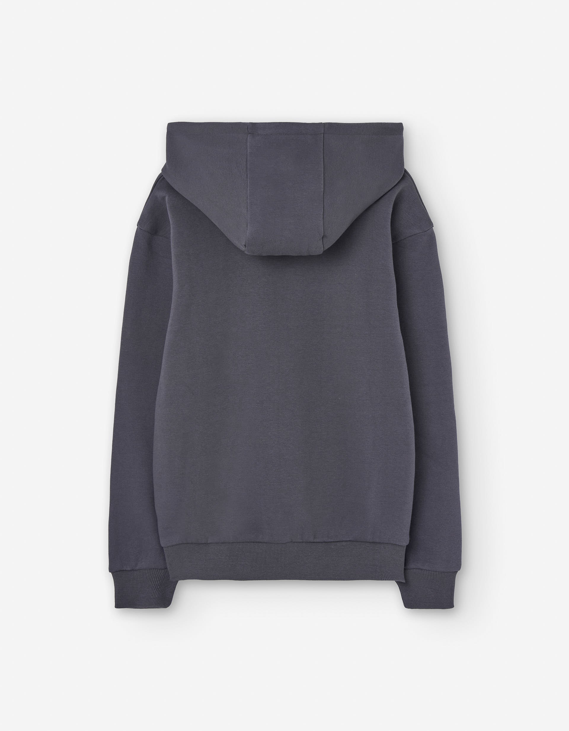 Brushed hooded sweatshirt with front print for boys, dark grey