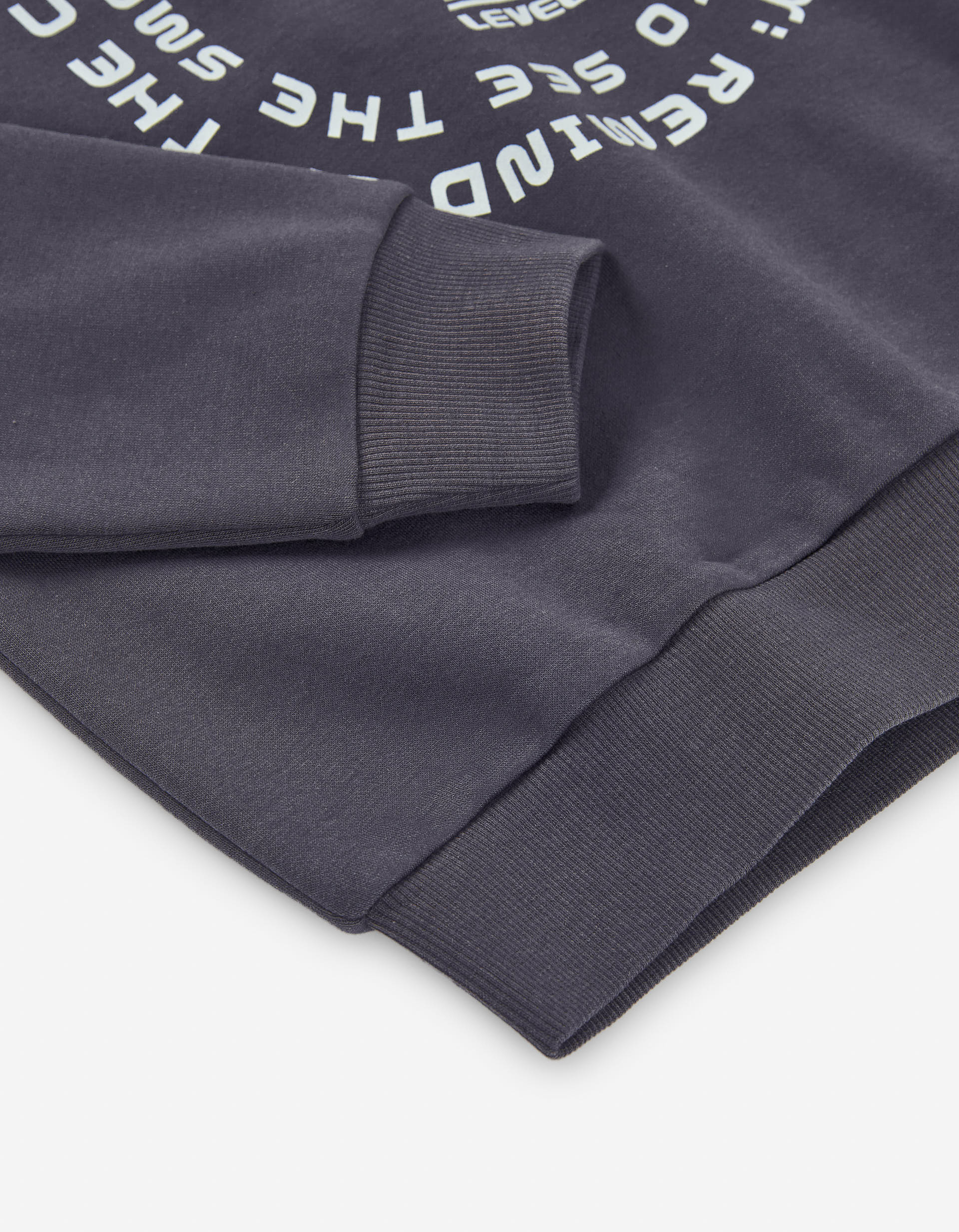 Brushed hooded sweatshirt with front print for boys, dark grey