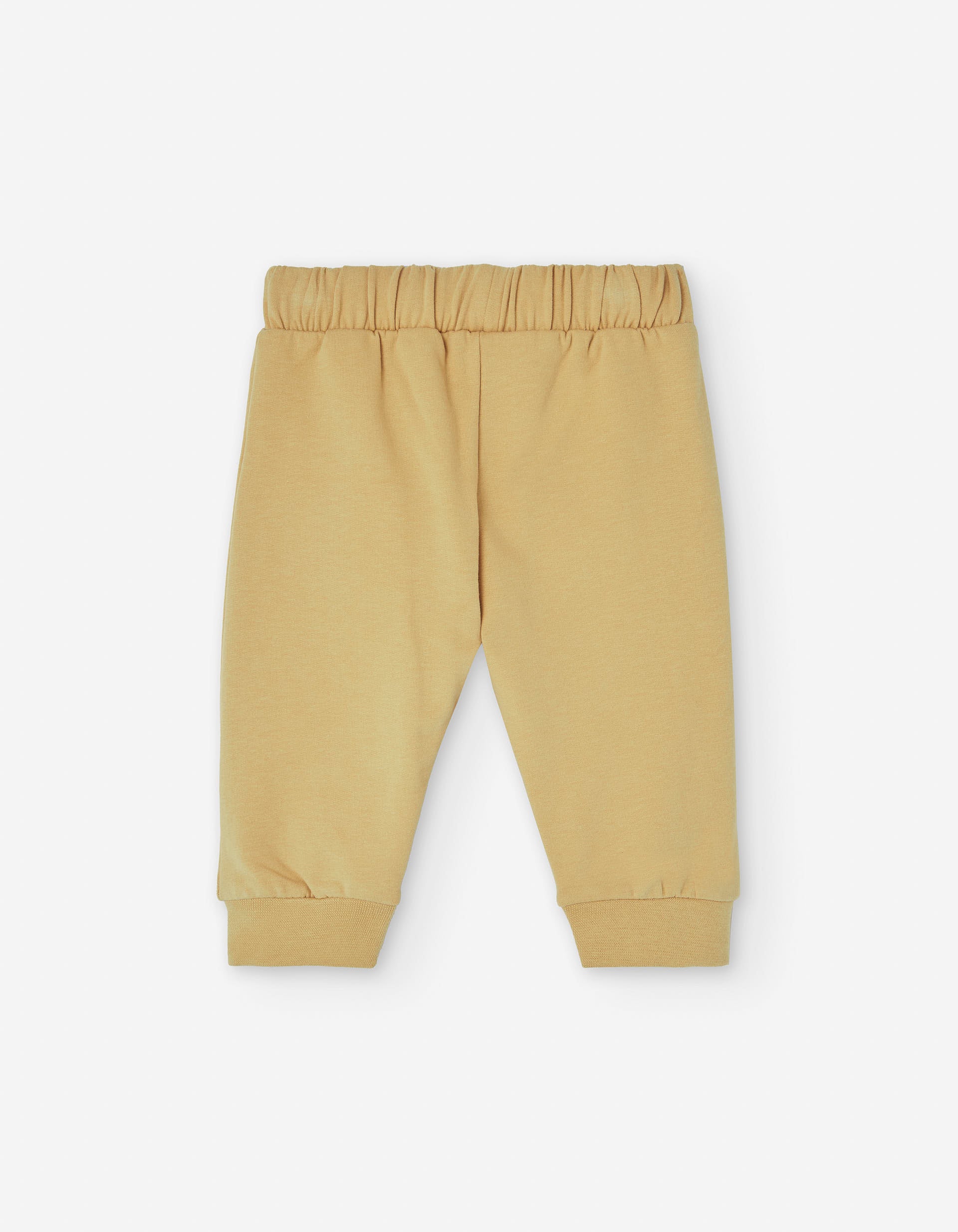 Brushed joggers with animals print for baby boys, yellow