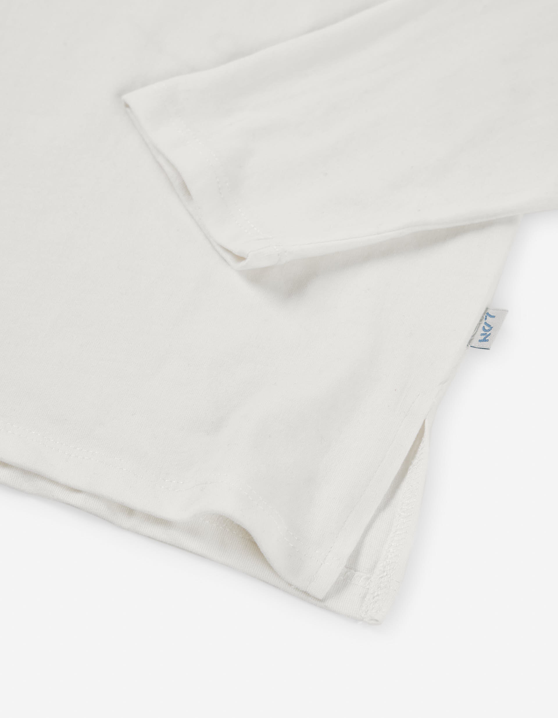 Long sleeve cotton T-shirt with Slow Life print for girls, white