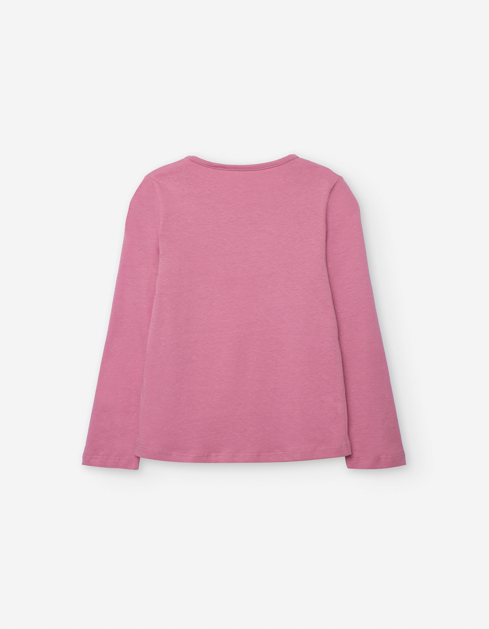 Long sleeve cotton T-shirt with sequin cherries for girls, pink