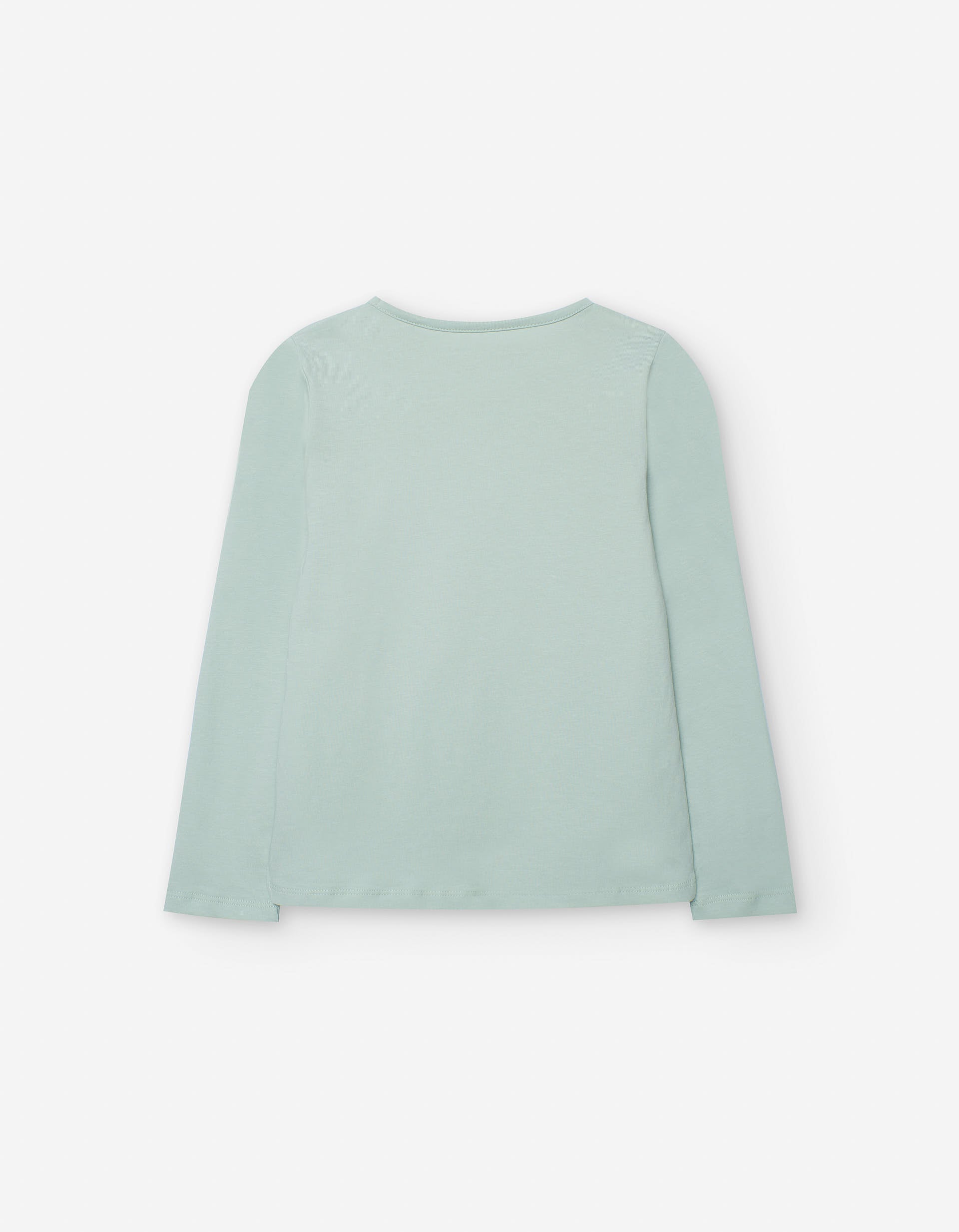 Long sleeve cotton T-shirt with bow print and sequins for girls, green