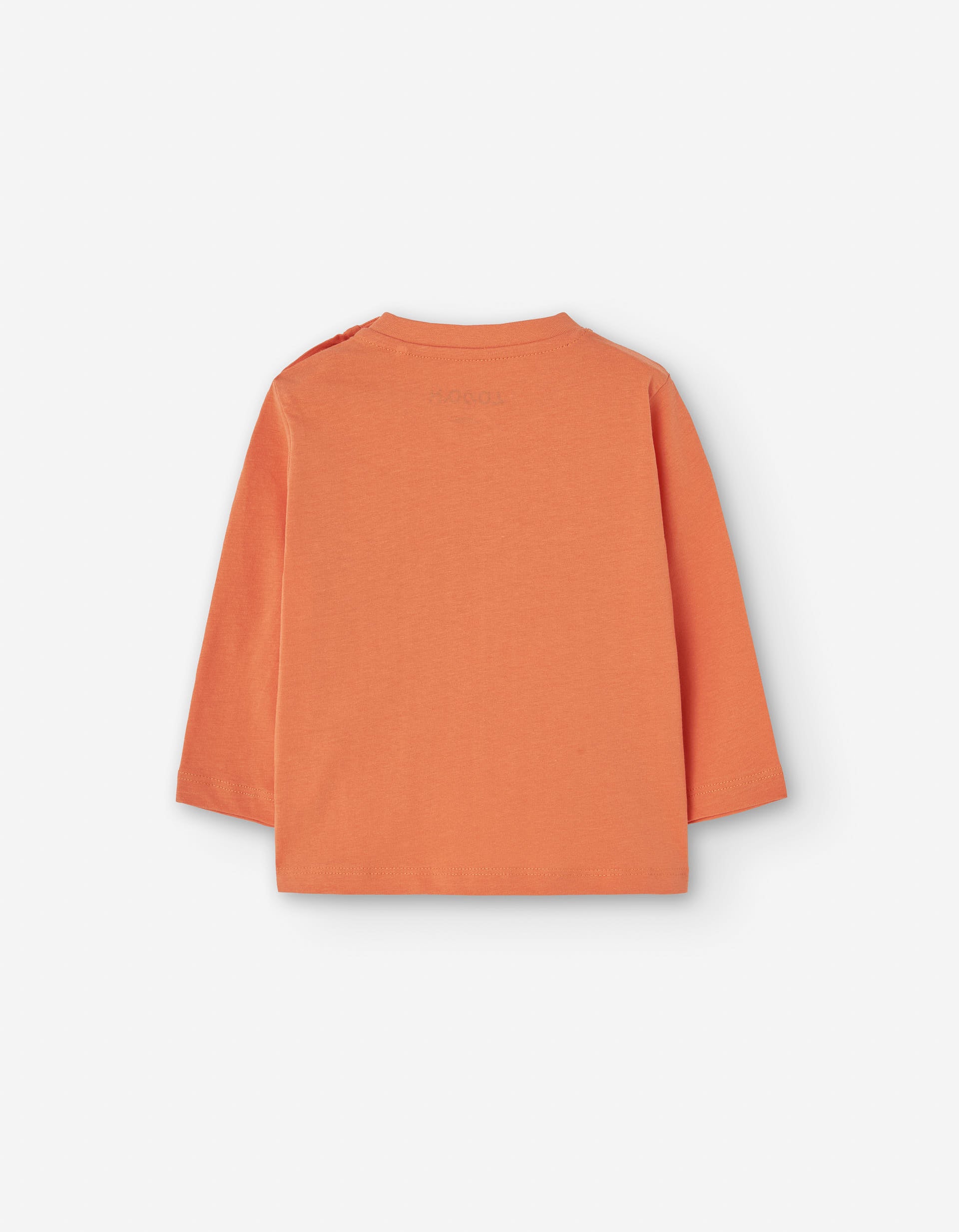 Long sleeve cotton T-shirt with crocodile print for baby boys, orange