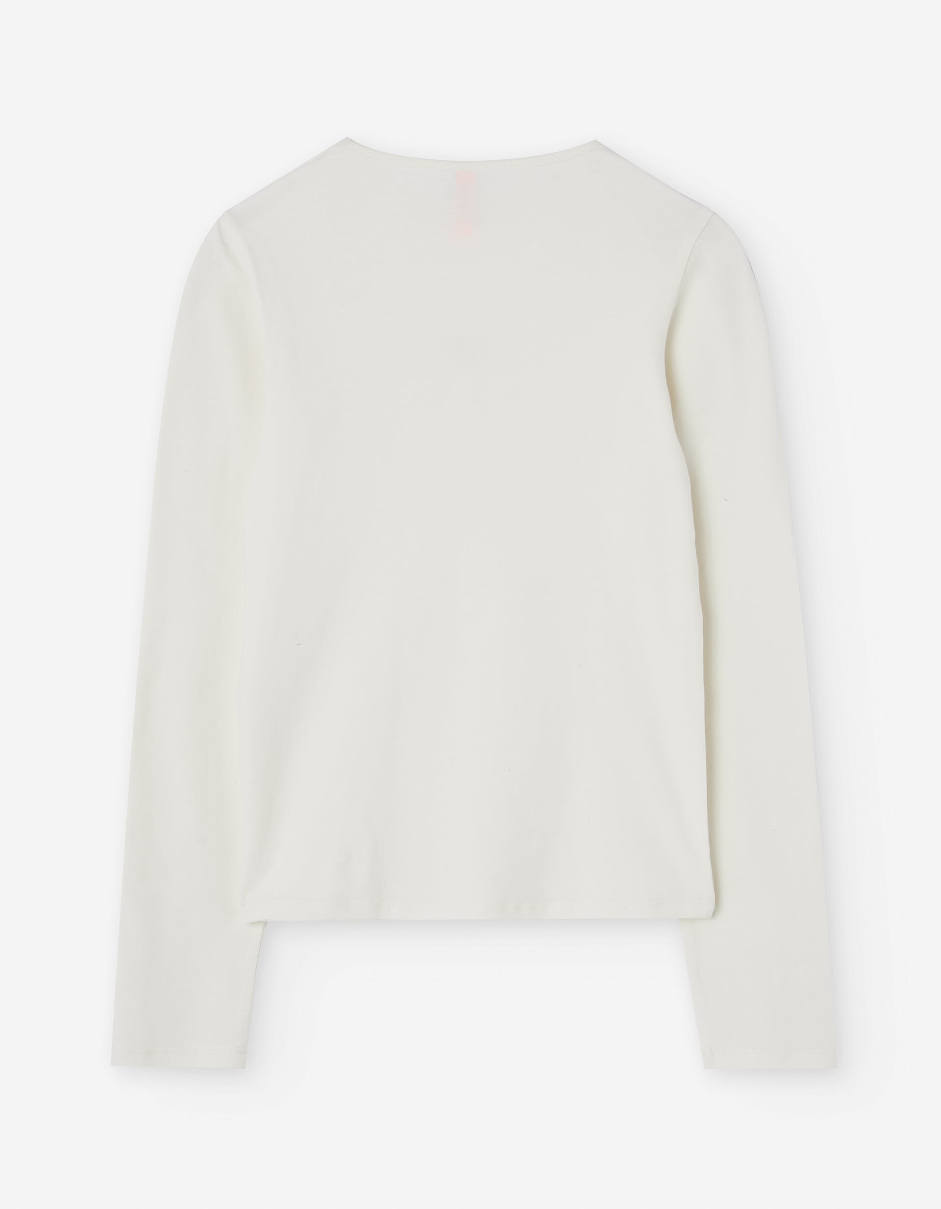 Long sleeve T-shirt with heart-shaped cut-out for girls, white