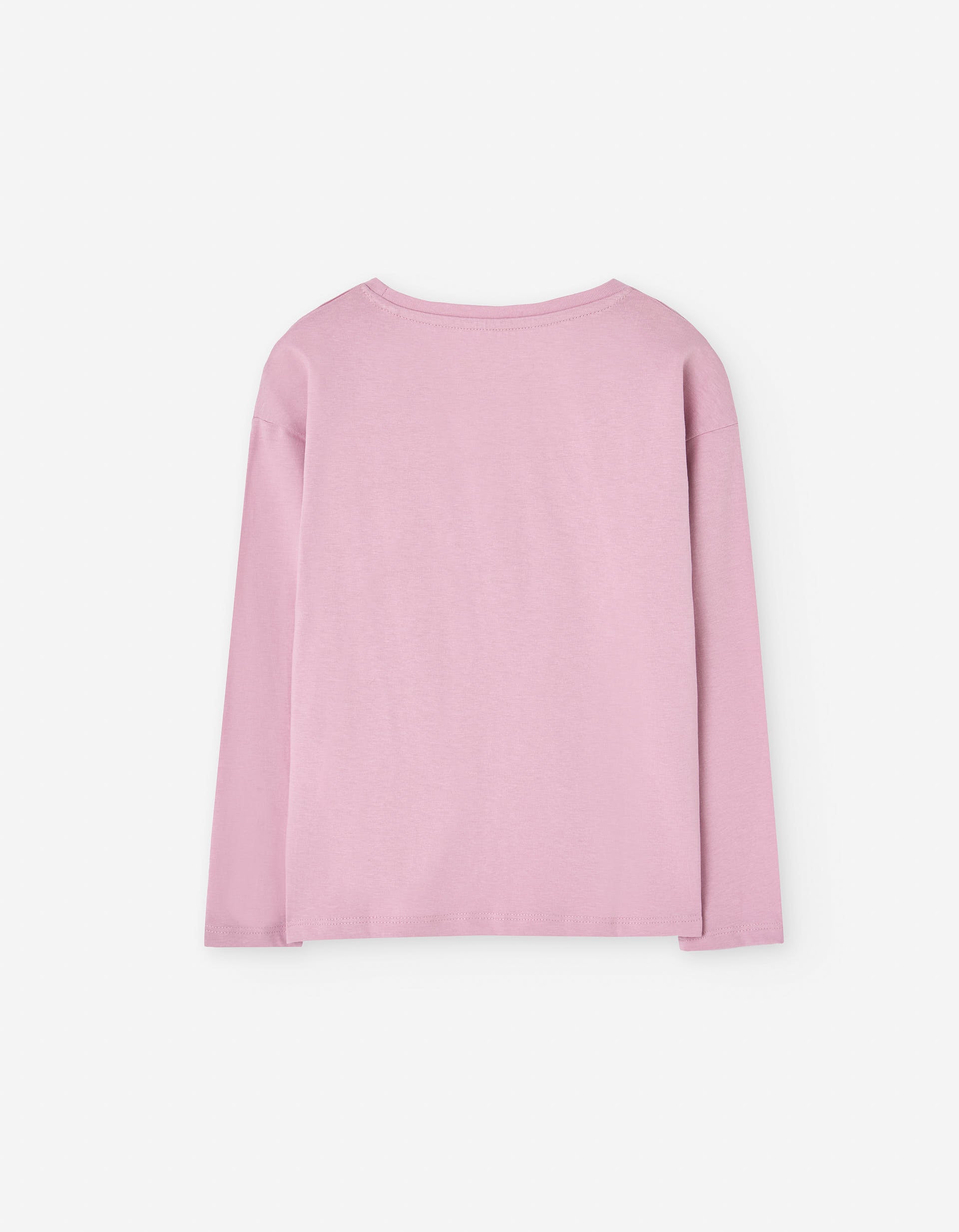 Long sleeve cotton T-shirt with bunny print for girls, light pink