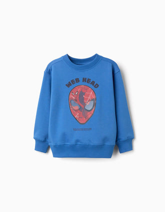 Sweat cardada com estampado lenticular do Spider-Man para menino, azul
