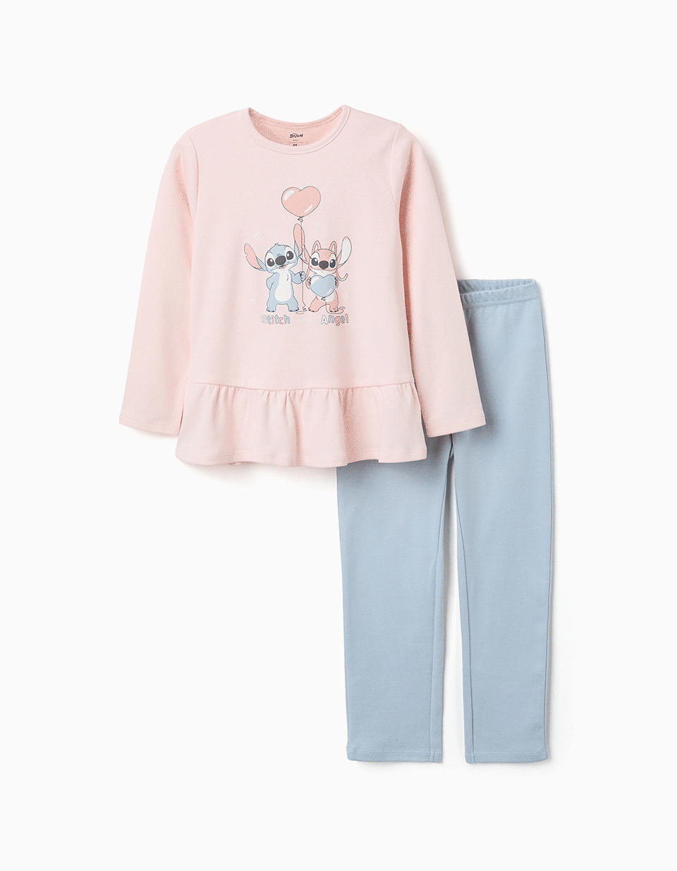 Pyjama long avec Stitch qui brille dans le noir pour fille, rose/bleu