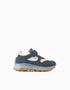 Light-up trainers with non-slip sole for baby boys, blue/beige/yellow