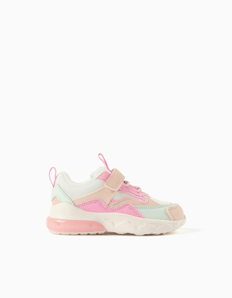 Light-up combined trainers Superlight Runner for baby girls, multicolour